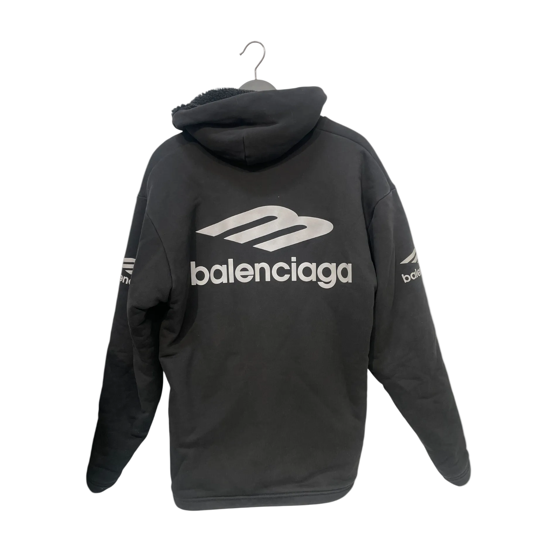 BALENCIAGA/Hoodie/Graphic/Cotton/BLK/3B Icon view 2