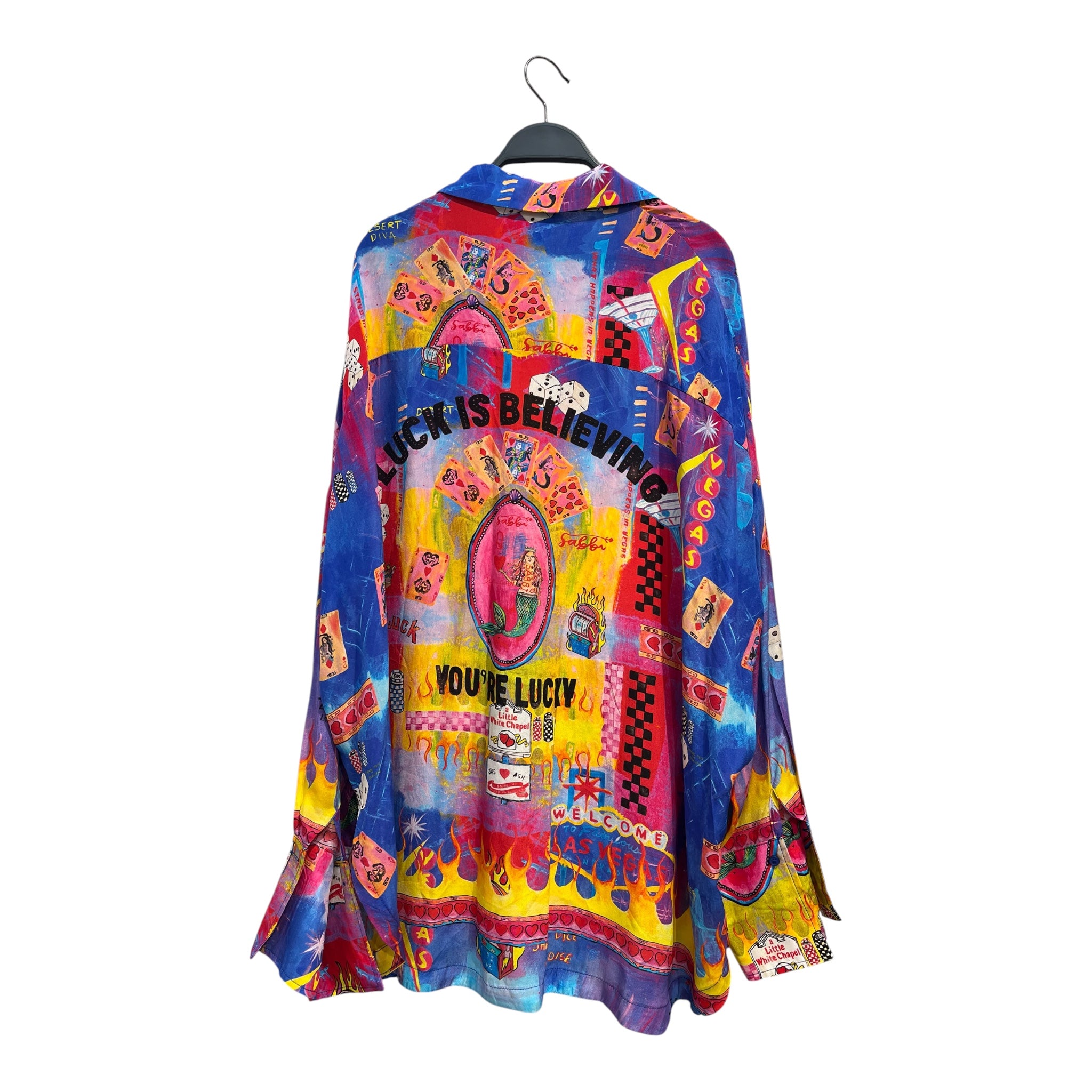 SABBI/SS Blouse/XL/All Over Print/Silk/MLT/VEGAS-WATERCOLOR view 2