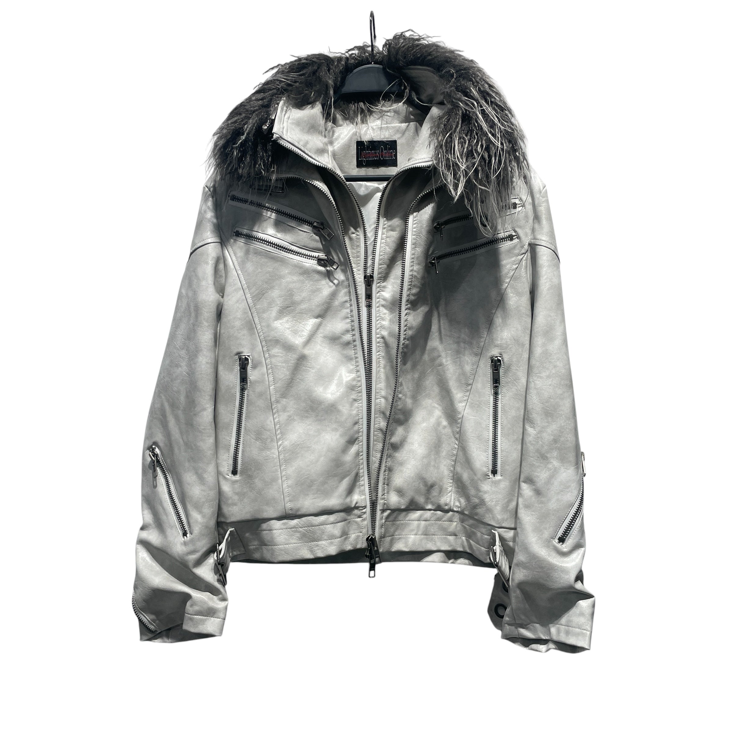 LIGHTINUS ONLINE/Jacket/L/Faux Leather/GRY/BLOODSTAINED BLADE COAT view 1