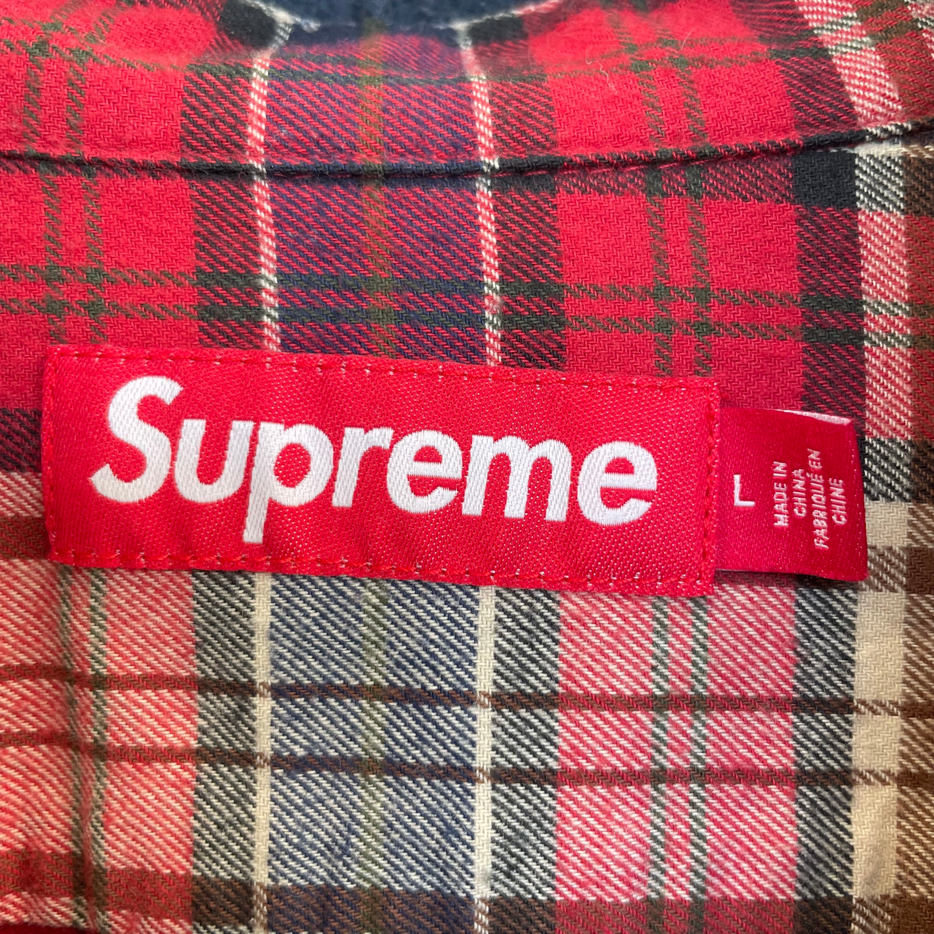Supreme/Flannel Shirt/L/Cotton/RED/Plaid/hooded flannel view 3
