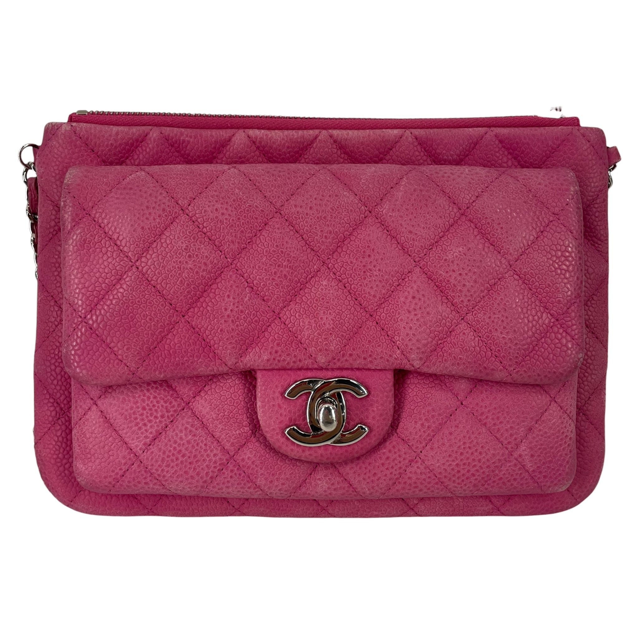 CHANEL/Cross Body Bag/Leather/PNK/18204742 POCKET FRONT BAG view 4