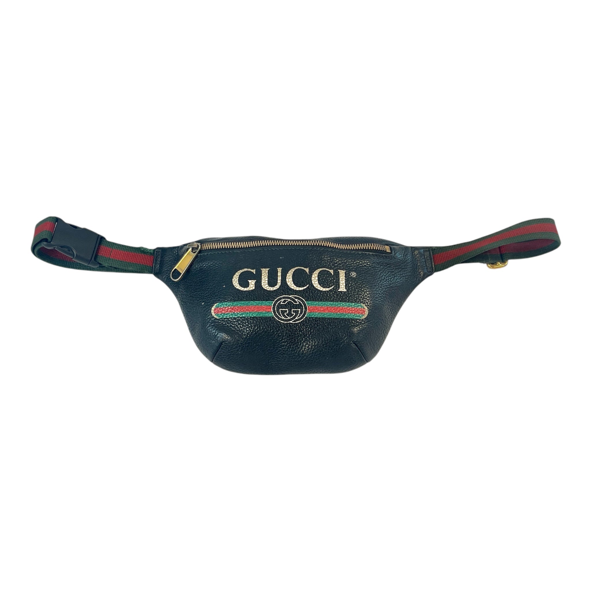 GUCCI/Fanny Pack/Leather/BLK/VINTAGE LOGO BELT BAG