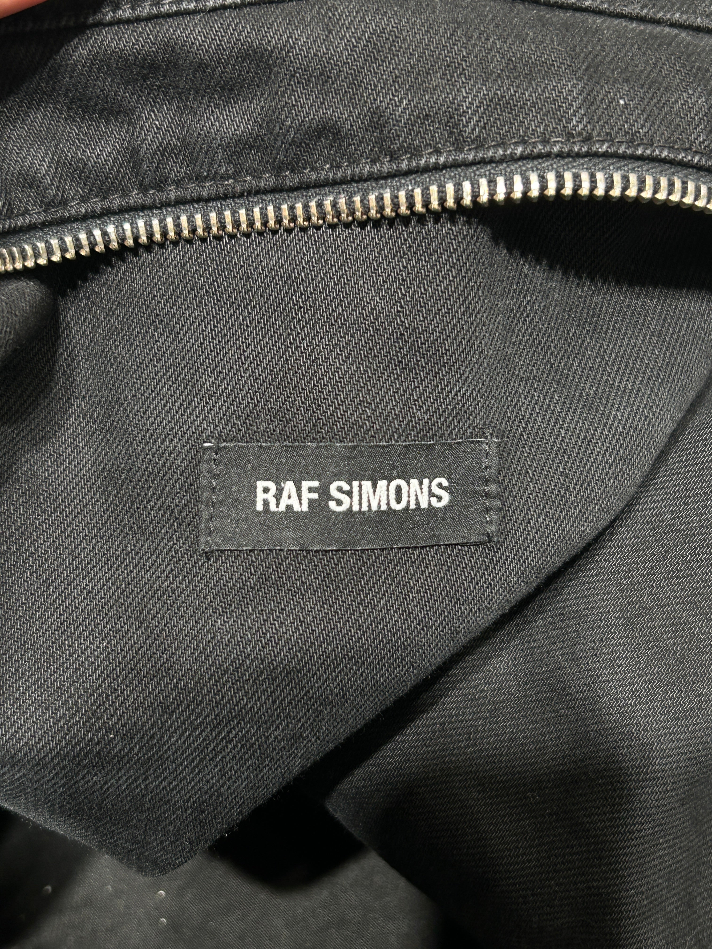 RAF SIMONS/Tote Bag/Graphic/Cotton/BLK/WHT RS RS LOGO FRNT POCKET view 5