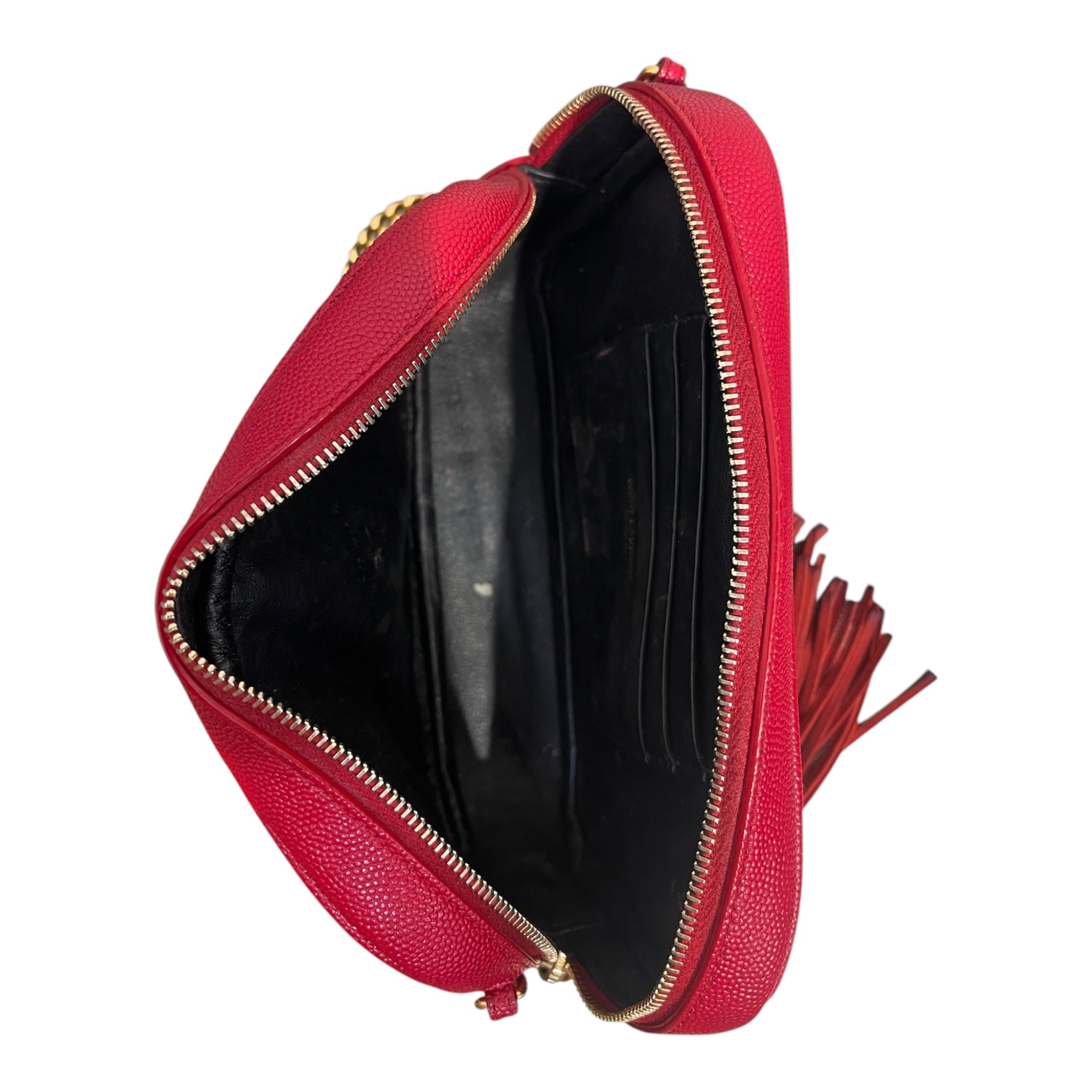 SAINT LAURENT/Cross Body Bag/Leather/RED/MINI LOU CAMERA-QUILTED-PEBBLE view 5