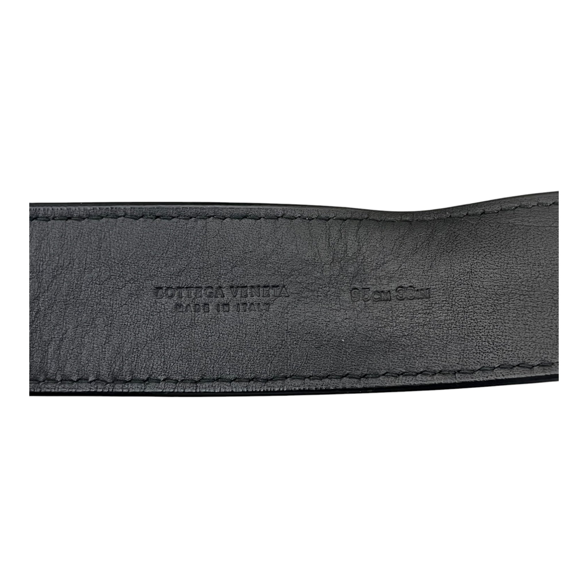BOTTEGA VENETA/Belt/Leather/BLK/waffle belt view 5