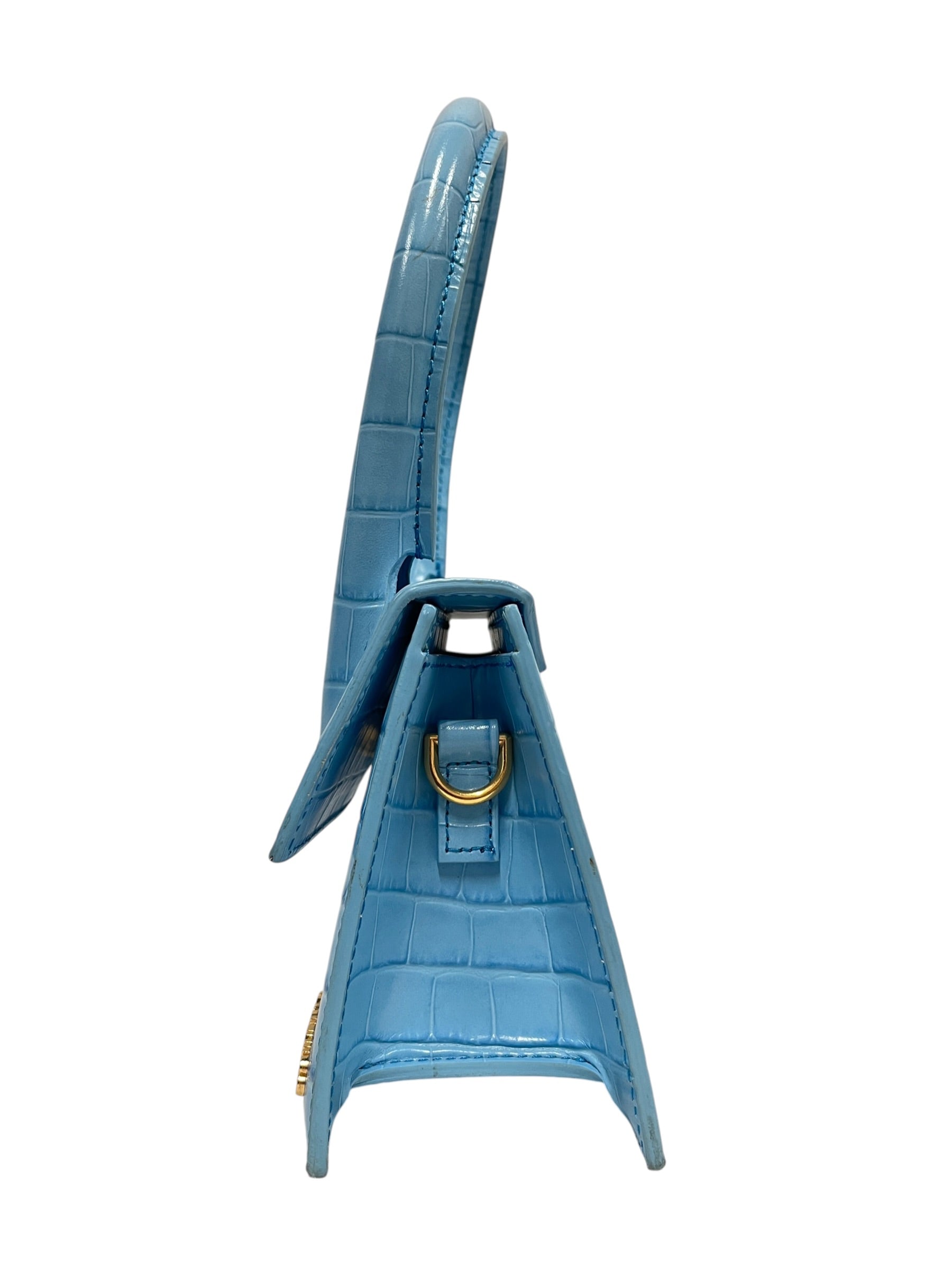 JACQUEMUS/Hand Bag/Leather/BLU/Le Chiquito CrocEmbossed view 3
