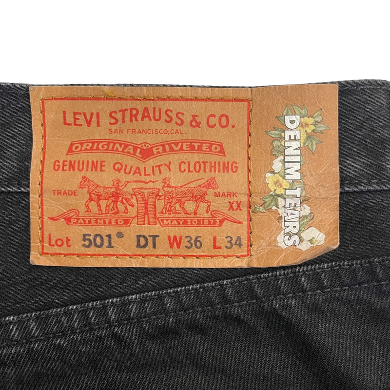 DENIM TEARS/STUSSY/OUR LEGACY/Straight Pants/36/Denim/BLK/Graphic/TTL 501