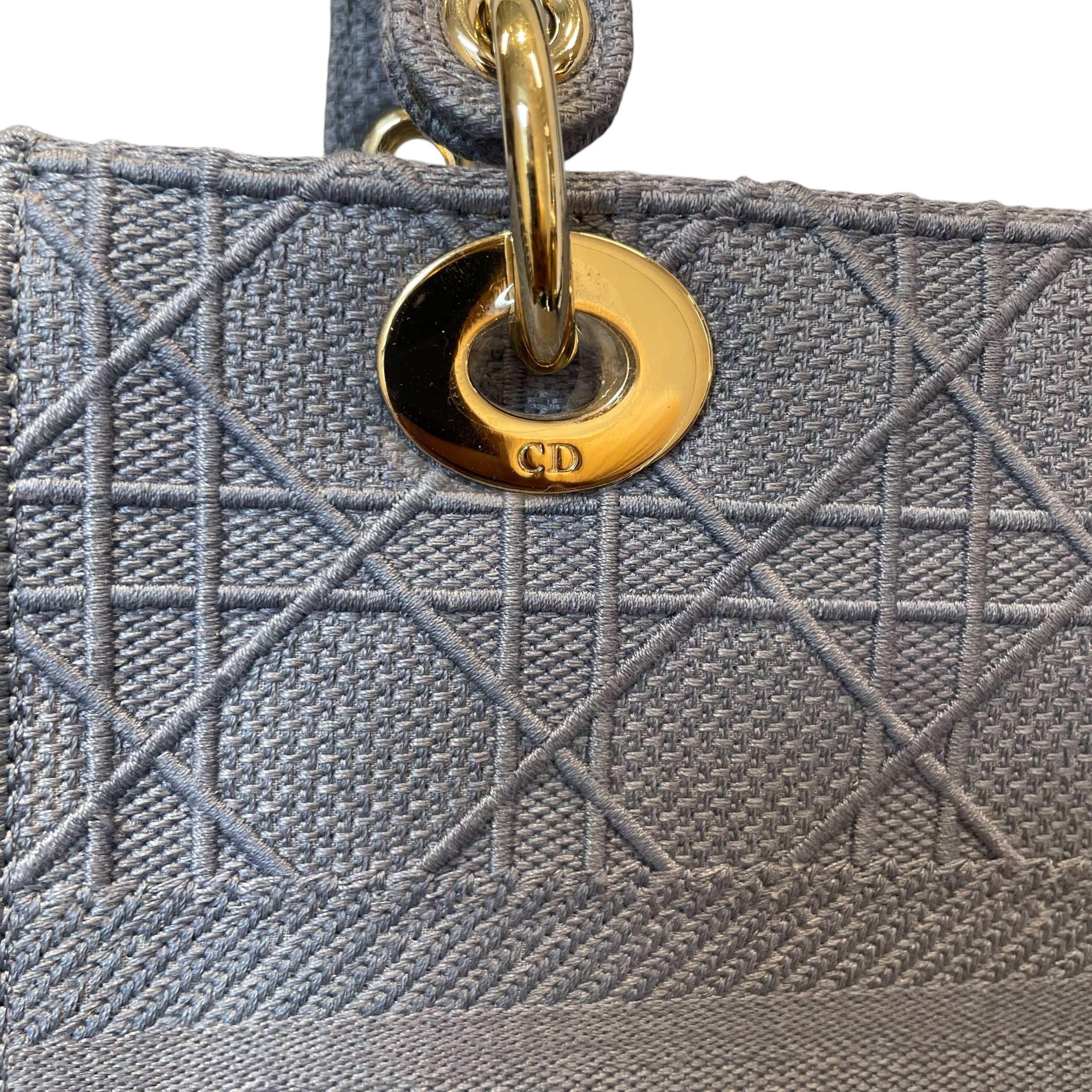 Christian Dior/Hand Bag/Stripe/Cotton/BLU/LADY D'LITE view 4