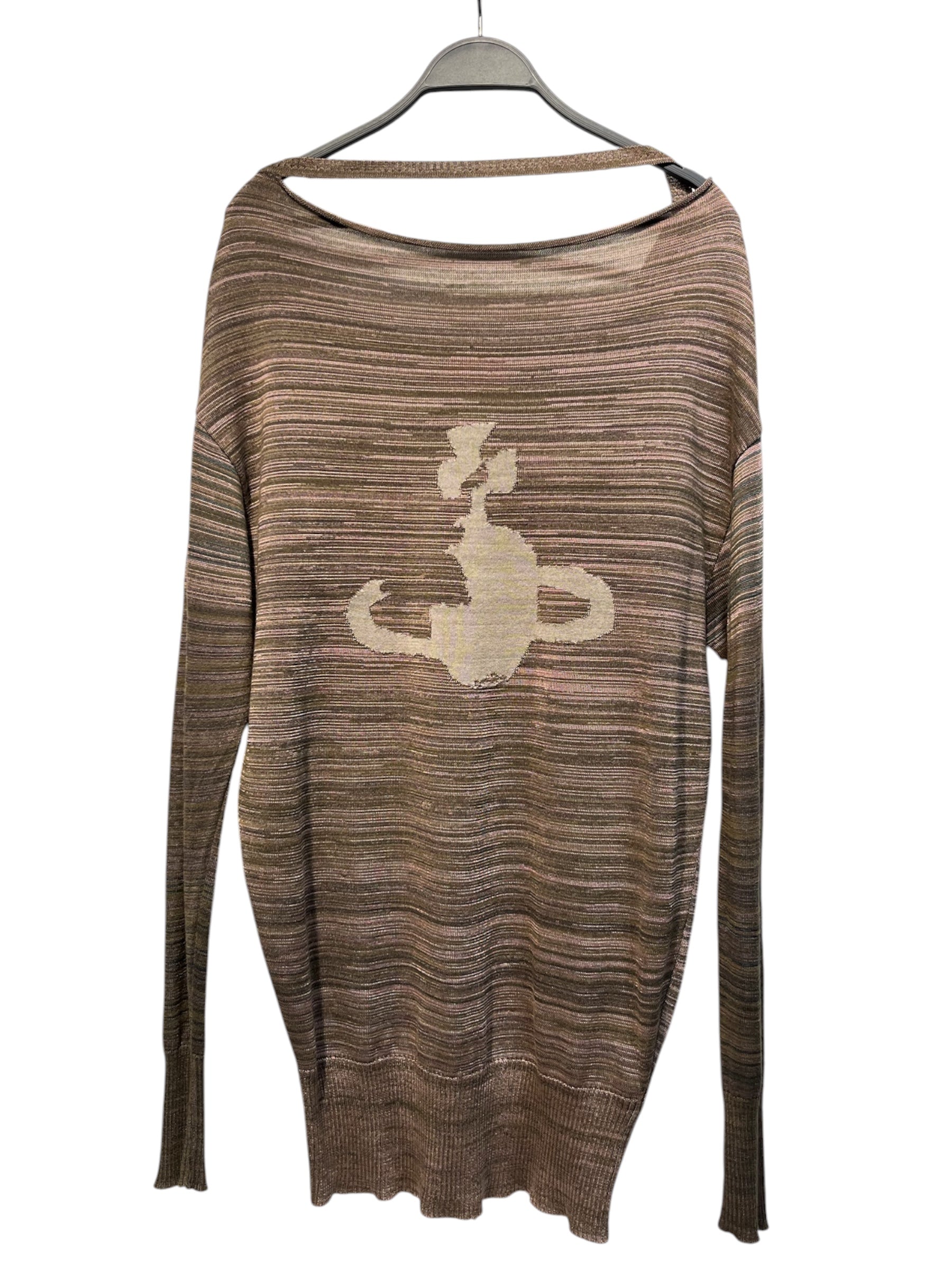 Vivienne Westwood RED LABEL/Sweatshirt/L/Stripe/Silk/GRY/ view 1