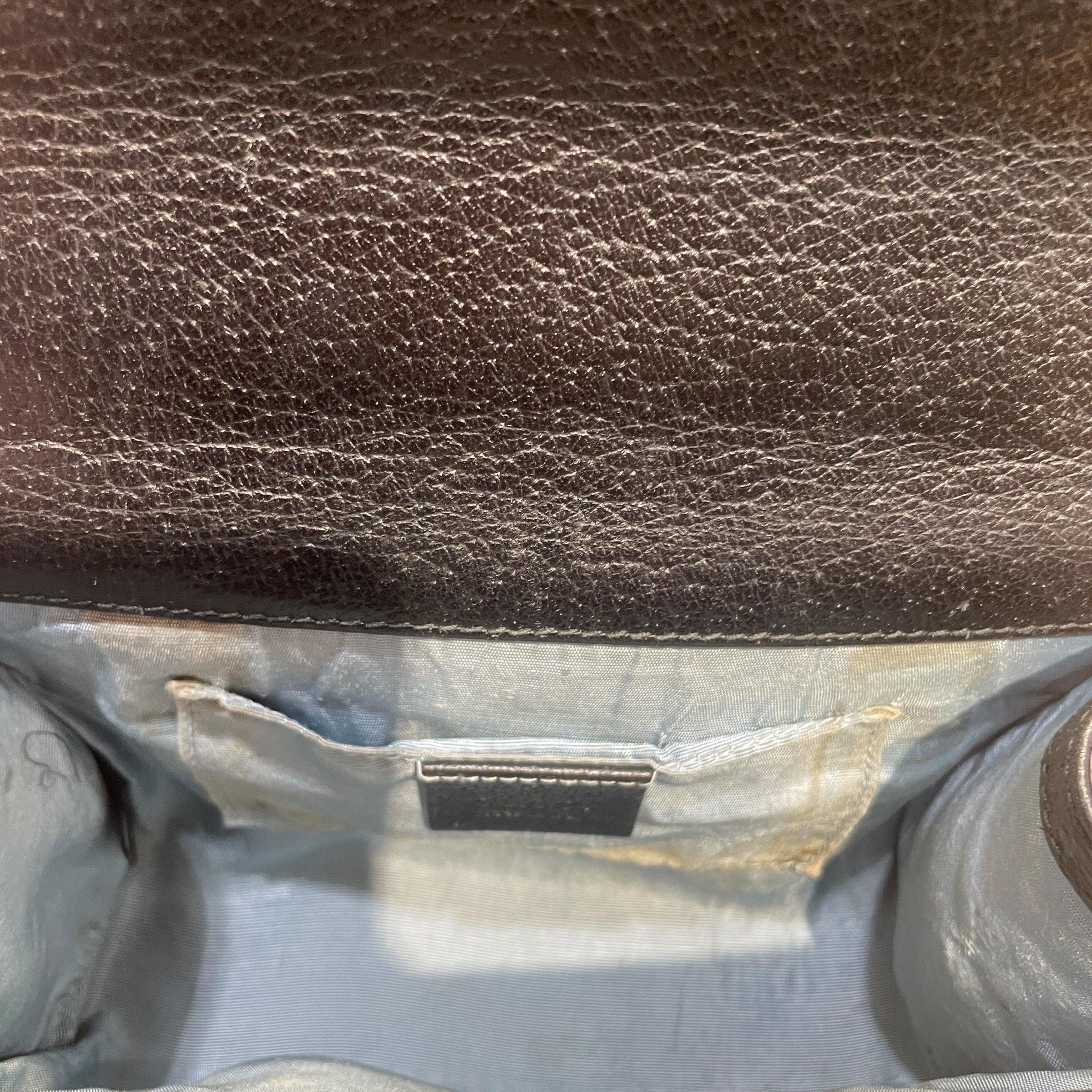 GUCCI/Cross Body Bag/All Over Print/Leather/BLK/Bee Padlock view 7