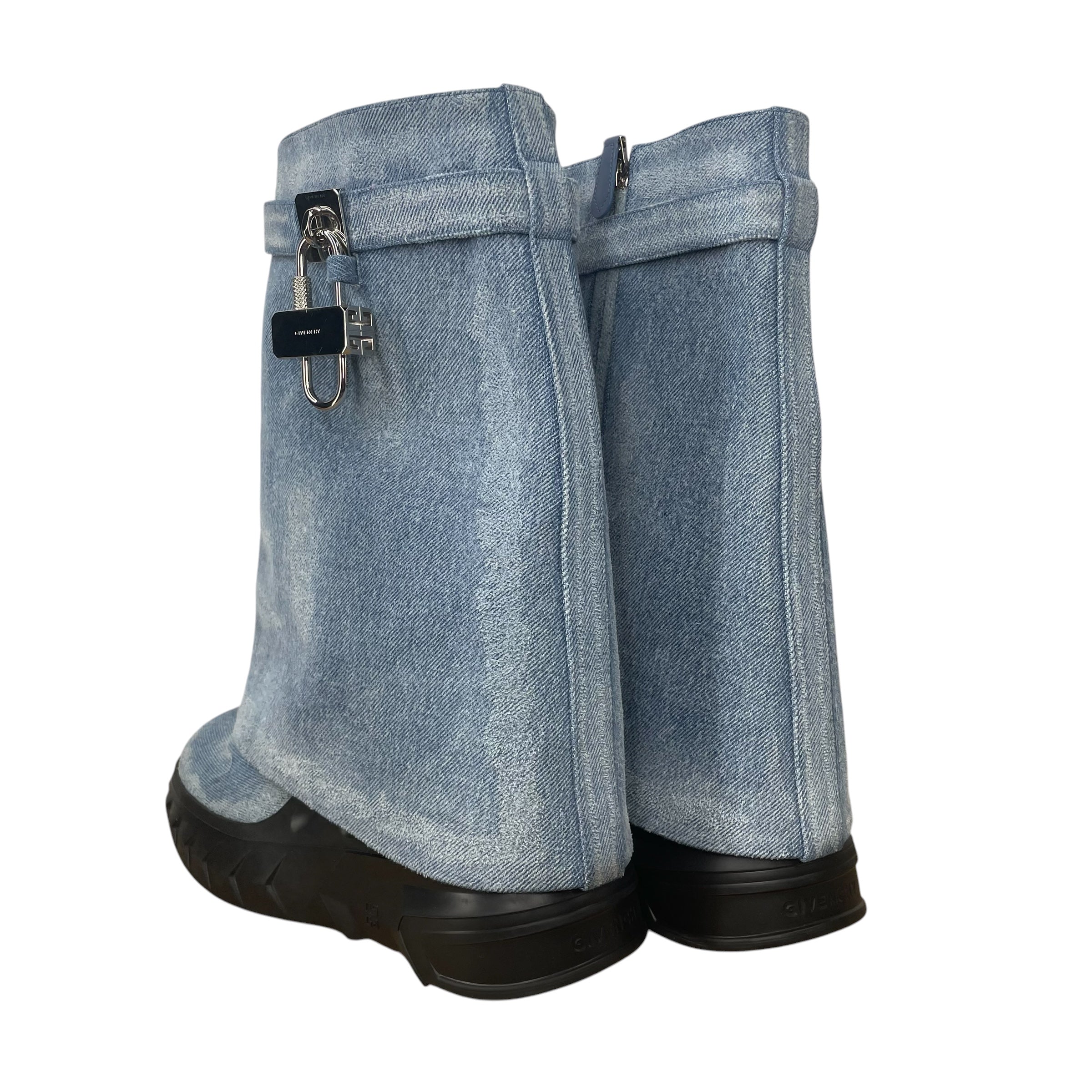 GIVENCHY/Boots/EU 42/Cotton/BLU/DENIM SHARK ANKLE BOOT view 2