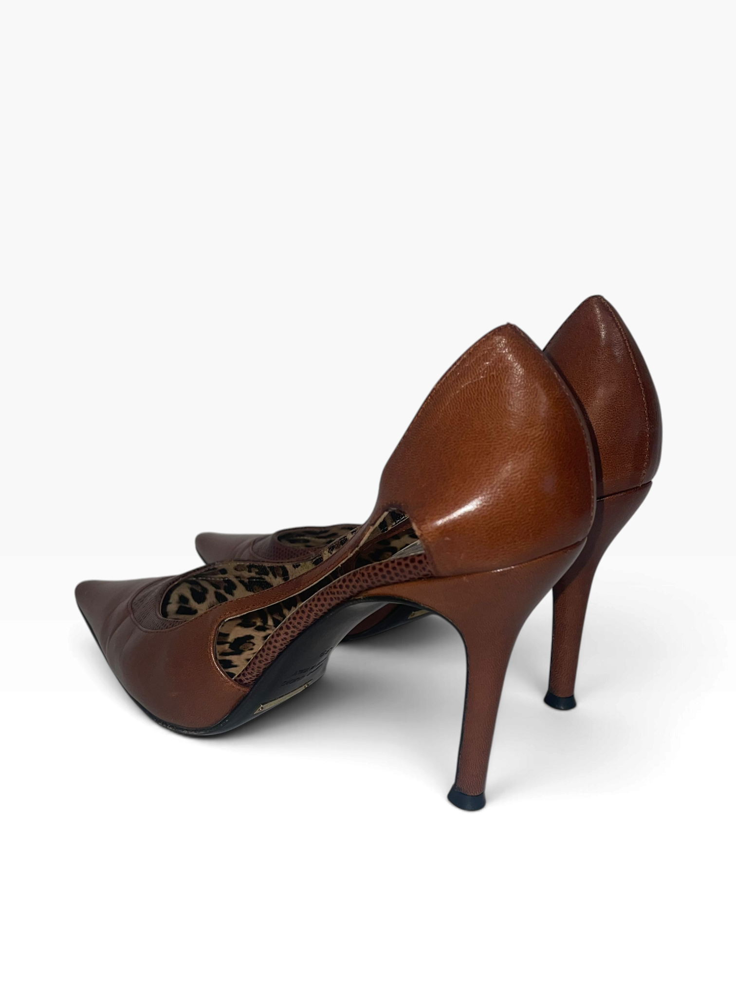 DOLCE&GABBANA/Heels/EU 39/Leather/BRW/Pointed-Toe/Leopard Insole Pumps view 2