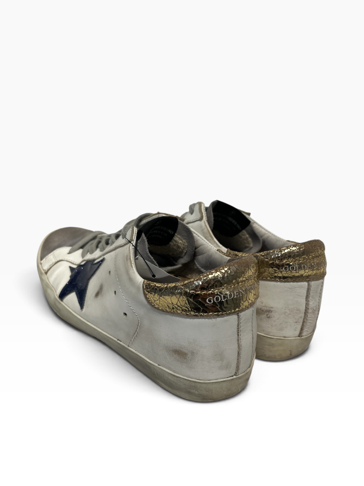 GOLDEN GOOSE/Low-Sneakers/EU 36/Leather/WHT/Purple star | Gold back view 2