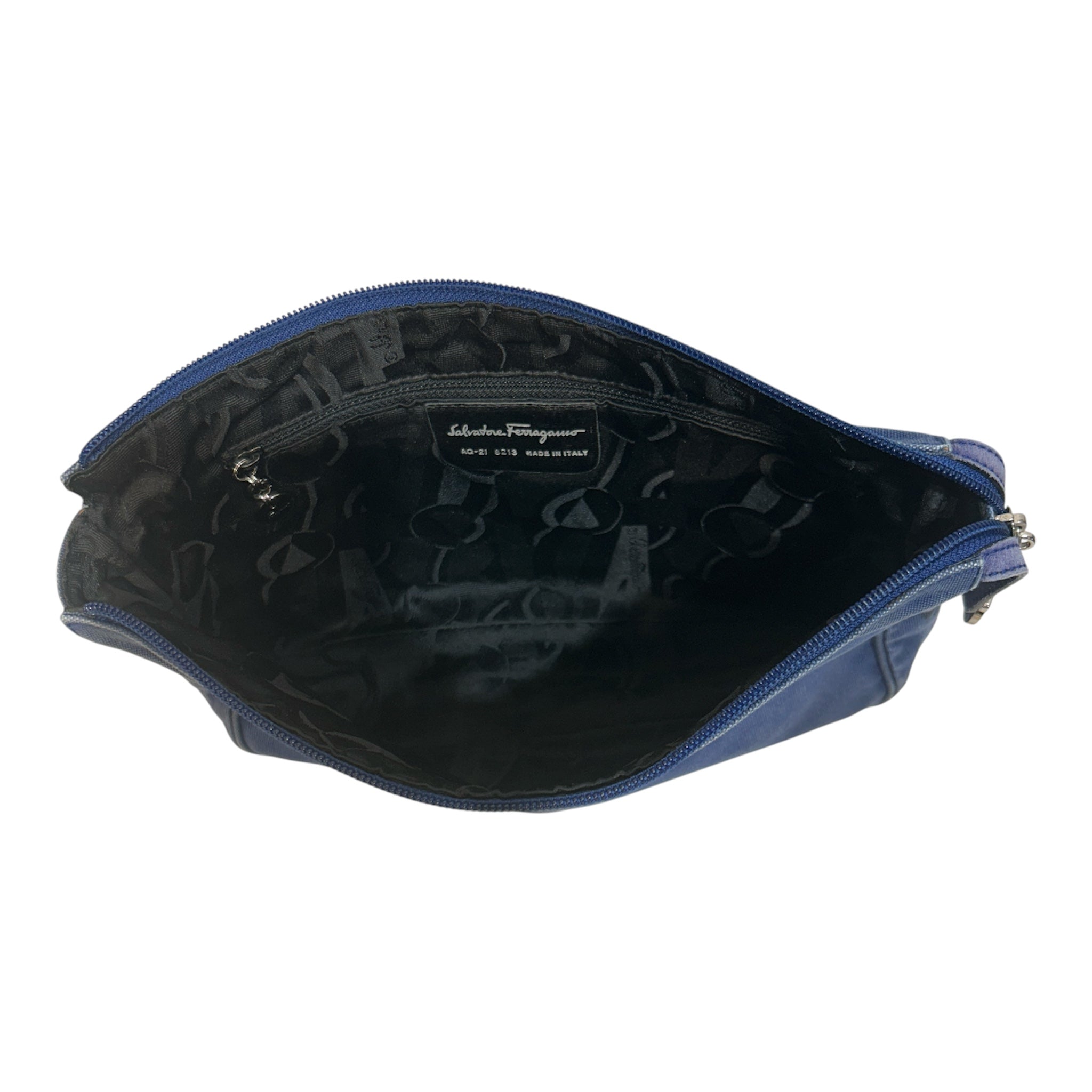 Salvatore Ferragamo/Pouch/Cotton/NVY/silver hardware view 4