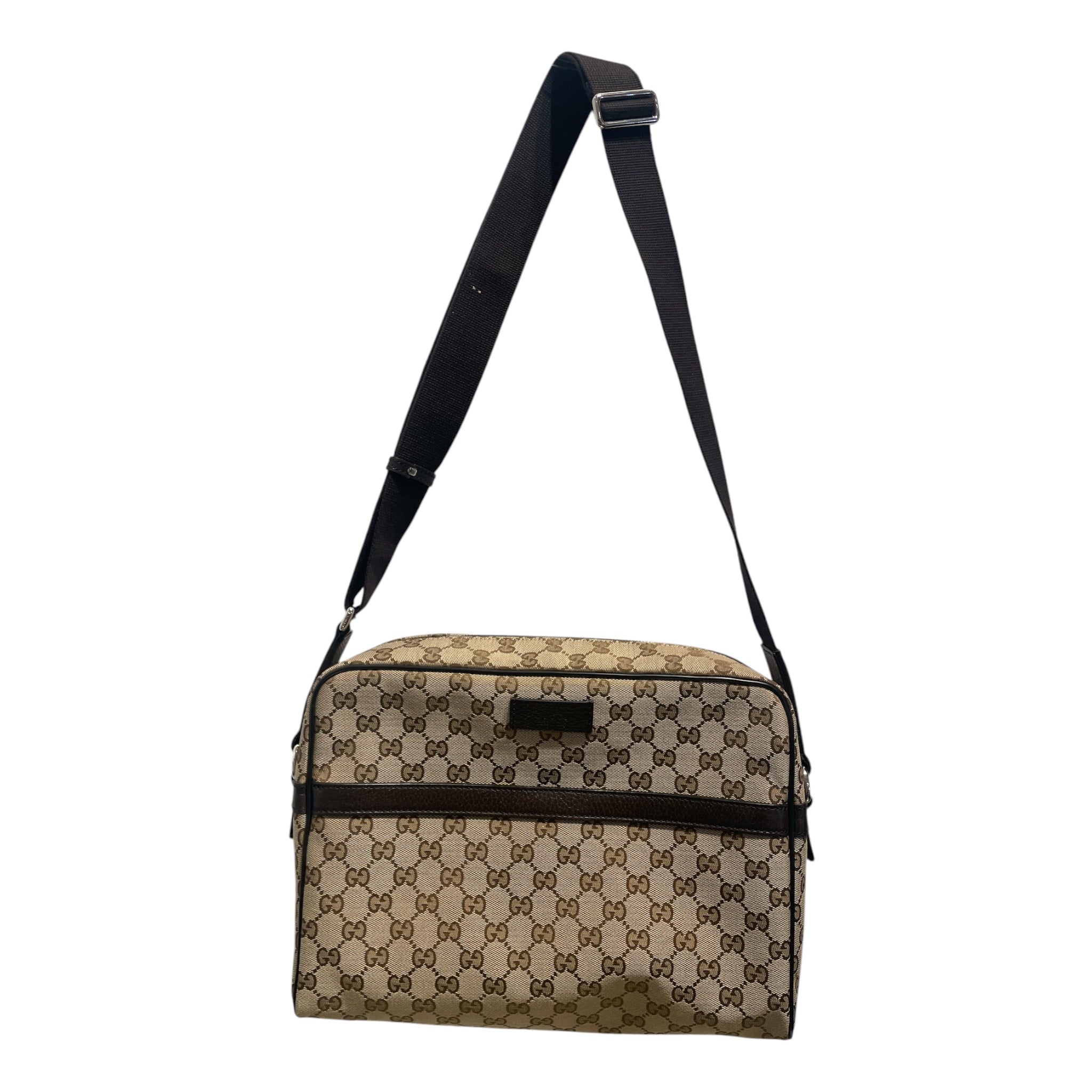 GUCCI/Cross Body Bag/Monogram/Cotton/CML/GG canvas Messenger bag view 1