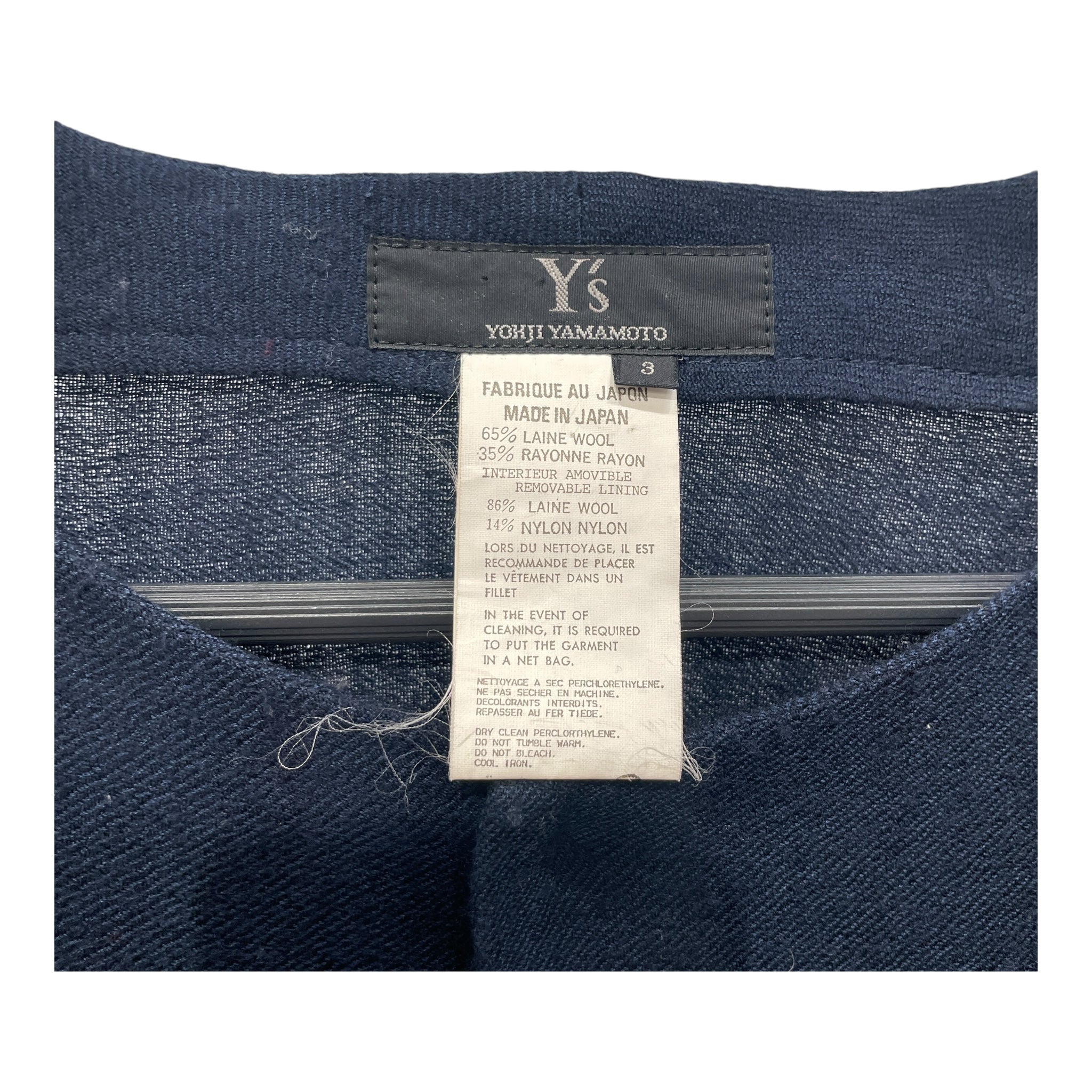 Y's/Cardigan/3/Wool/NVY/CLASP BUTTON TWO POCKETS view 3