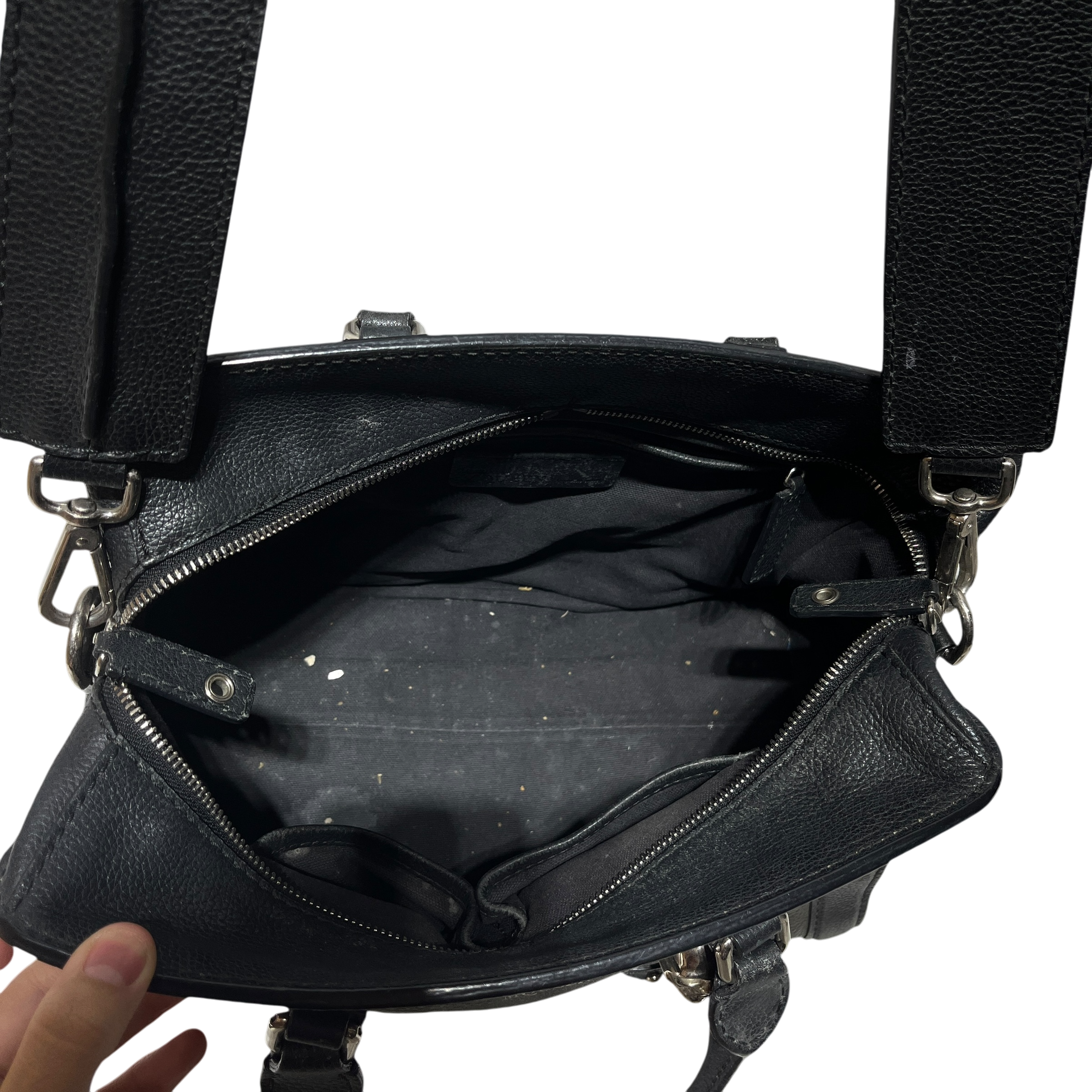 Alexander McQueen/Cross Body Bag/Leather/BLK/skull lock tote w strap view 5
