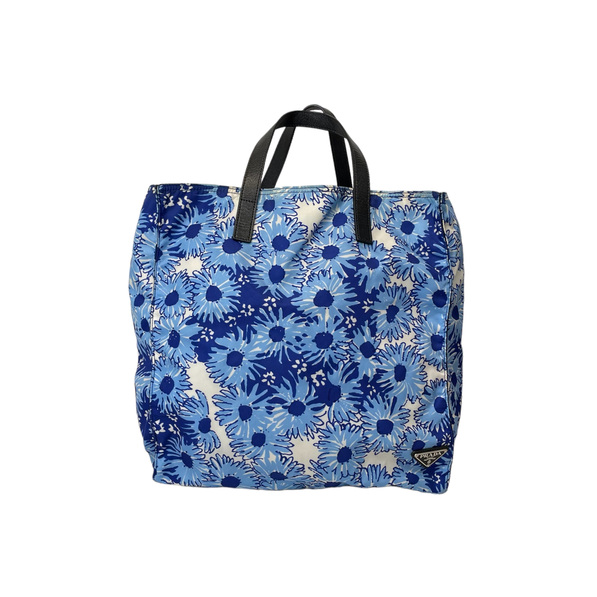 PRADA/Hand Bag/M/Floral Pattern/Cotton/BLU/tessuto stampat tote view 1