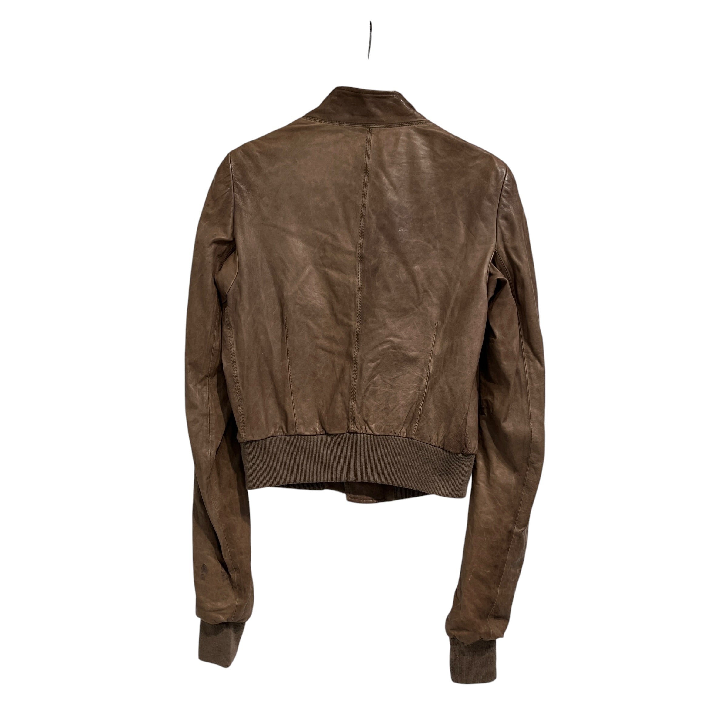 Rick Owens/Leather Jkt/8/Lambskin/BRW/0034 DUST aysymetric zip view 2
