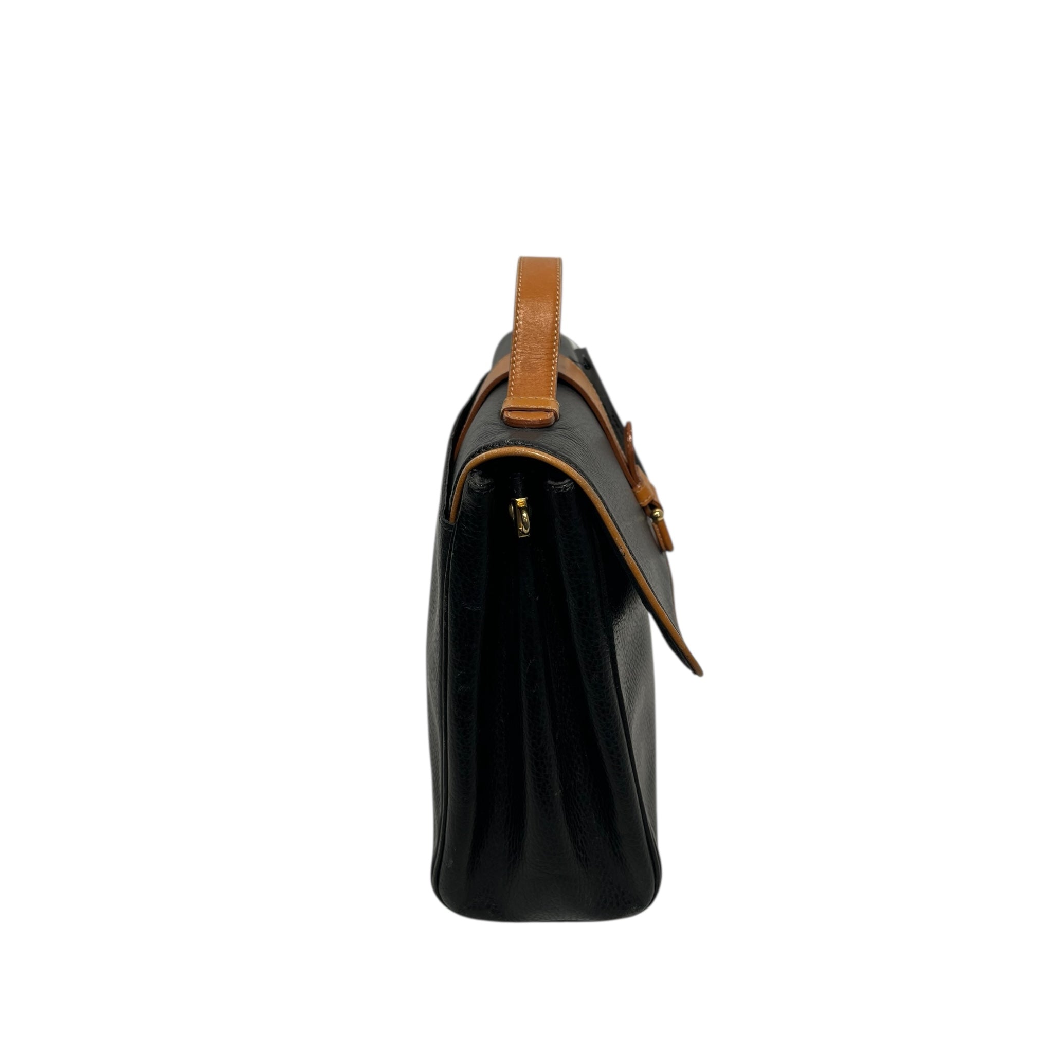 Courreges/Hand Bag/BLK/blak and brwn leather view 4