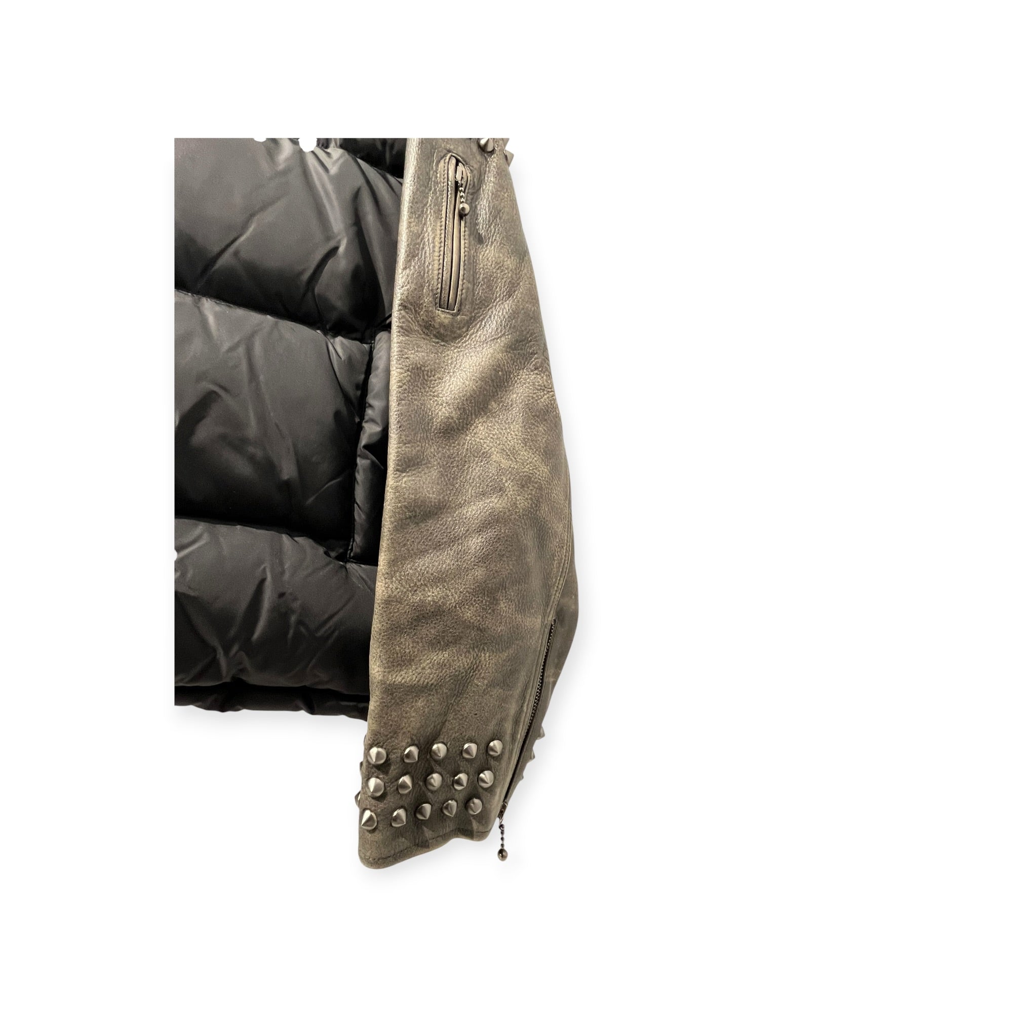 Supreme/UNDERCOVER/Puffer Jkt/L/Nylon/BLK/LEATHER SLEEVE PUFFER view 4