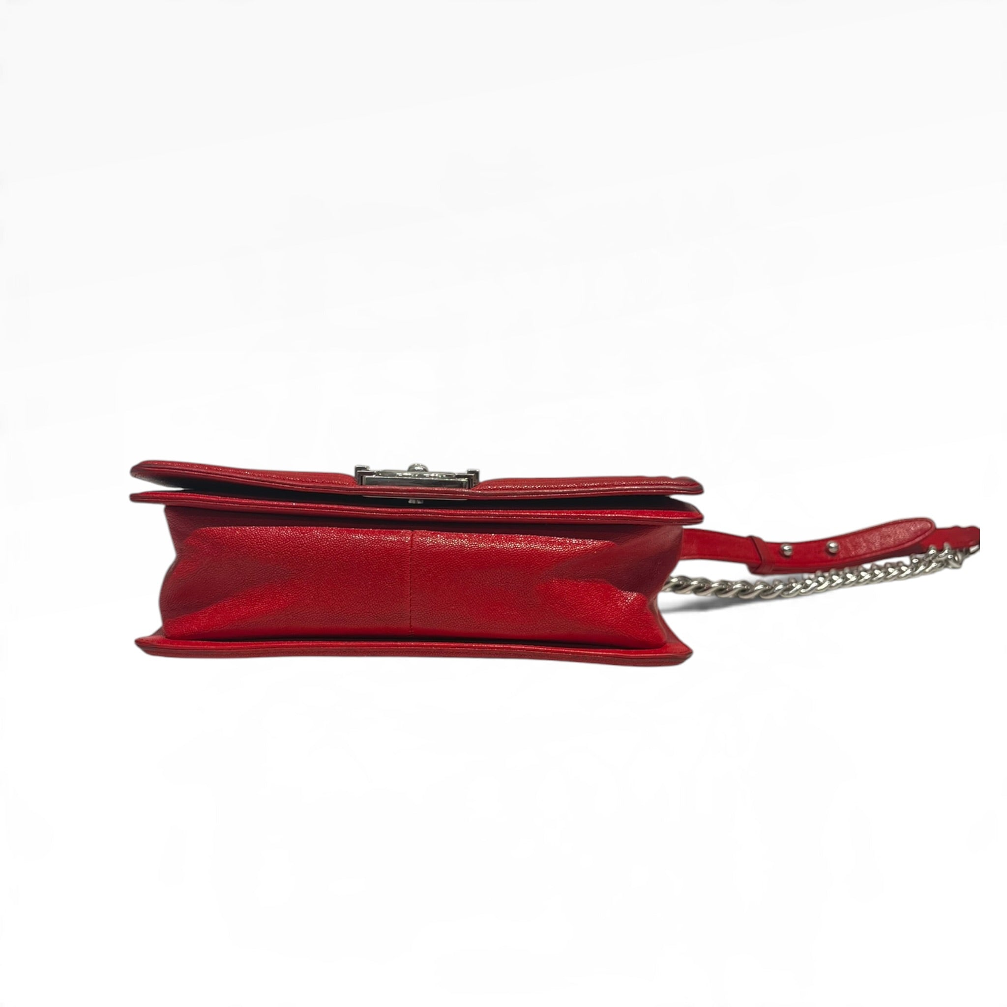 CHANEL/Cross Body Bag/Leather/RED/29843702 Boy Bag view 3