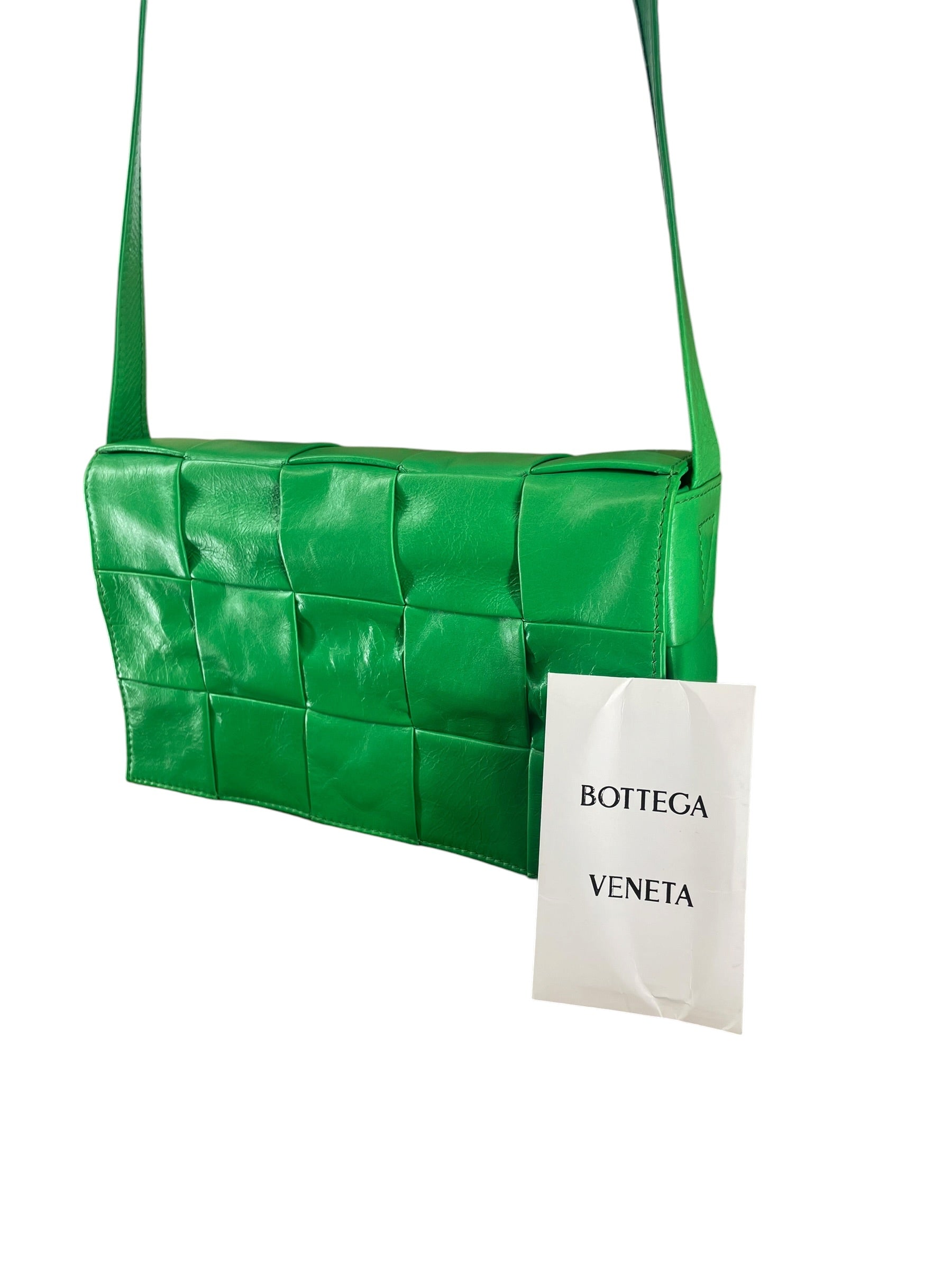 BOTTEGA VENETA/Hand Bag/Border/Leather/GRN/CALFSKIN INTRECCIO CASSETTE view 7