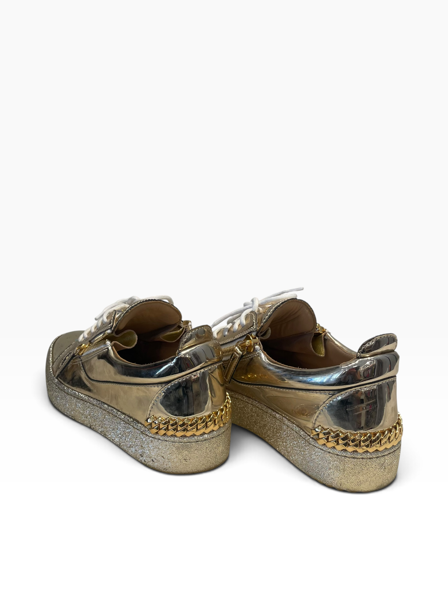 Giuseppe Zanotti/Low-Sneakers/EU 40/Faux Leather/GLD/Argento Side Zip Sneaker view 1