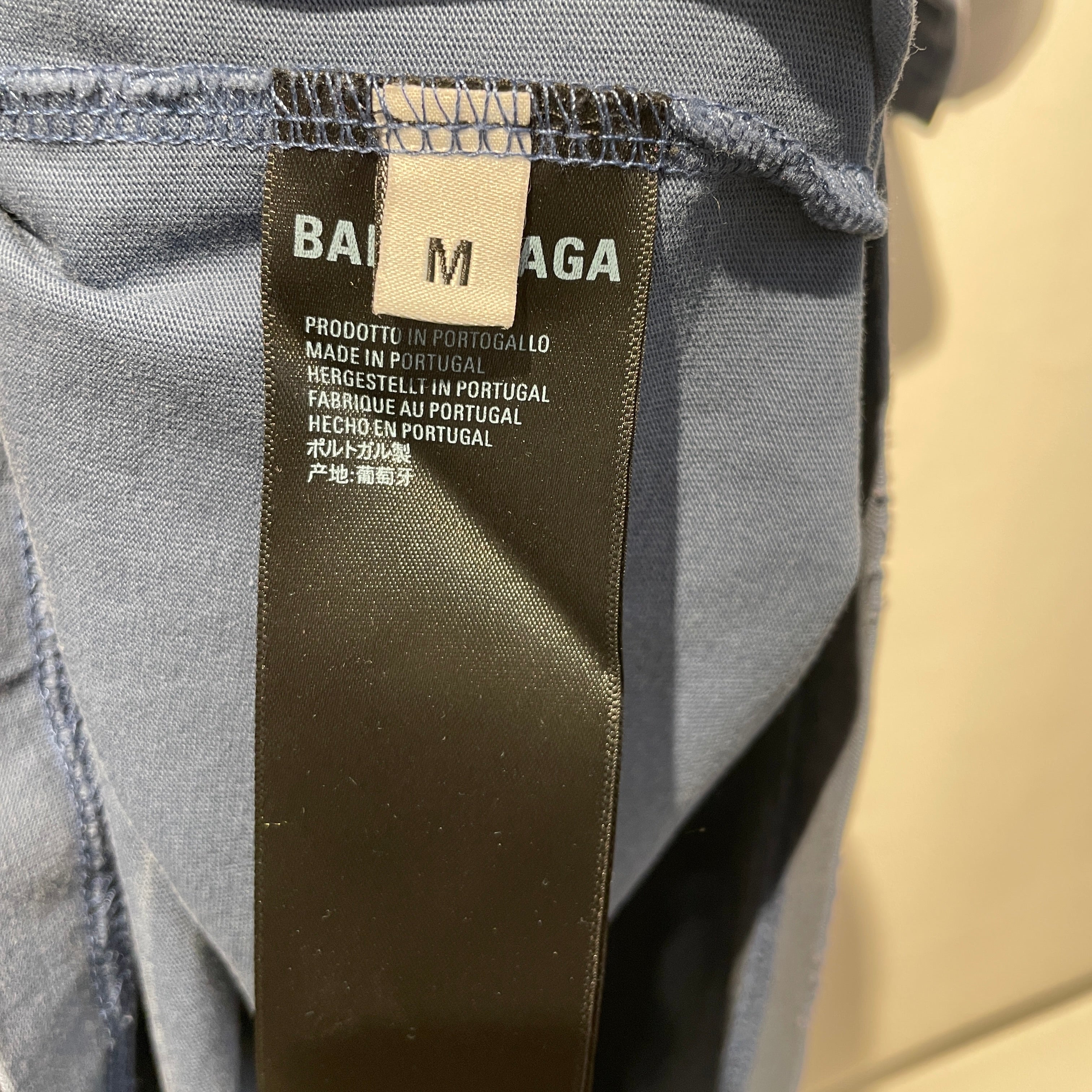 BALENCIAGA/T-Shirt/M/Cotton/BLU/Graphic/ view 4