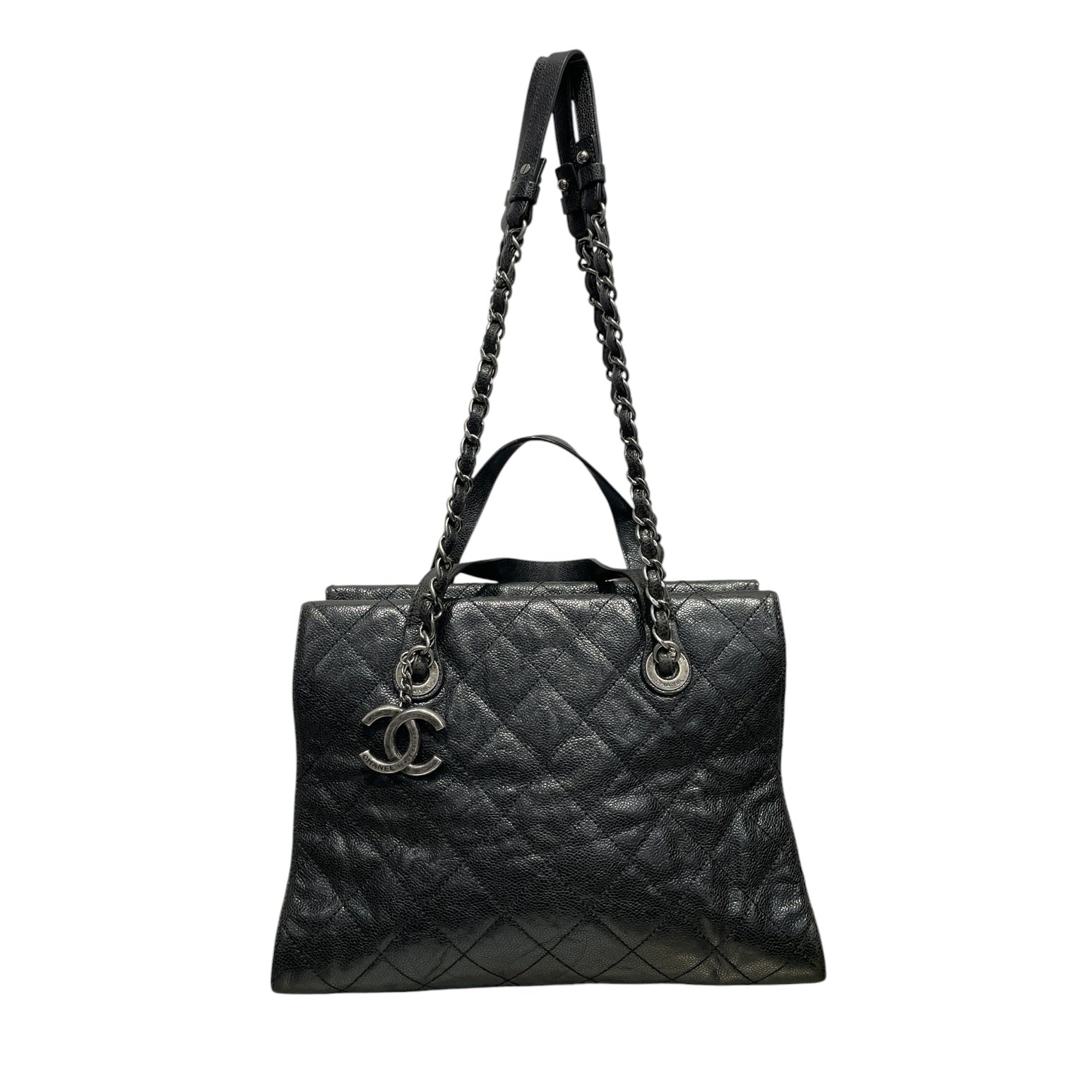 CHANEL/Hand Bag/Leather/BLK/Paris-Edinburgh CC Crave Tote view 1