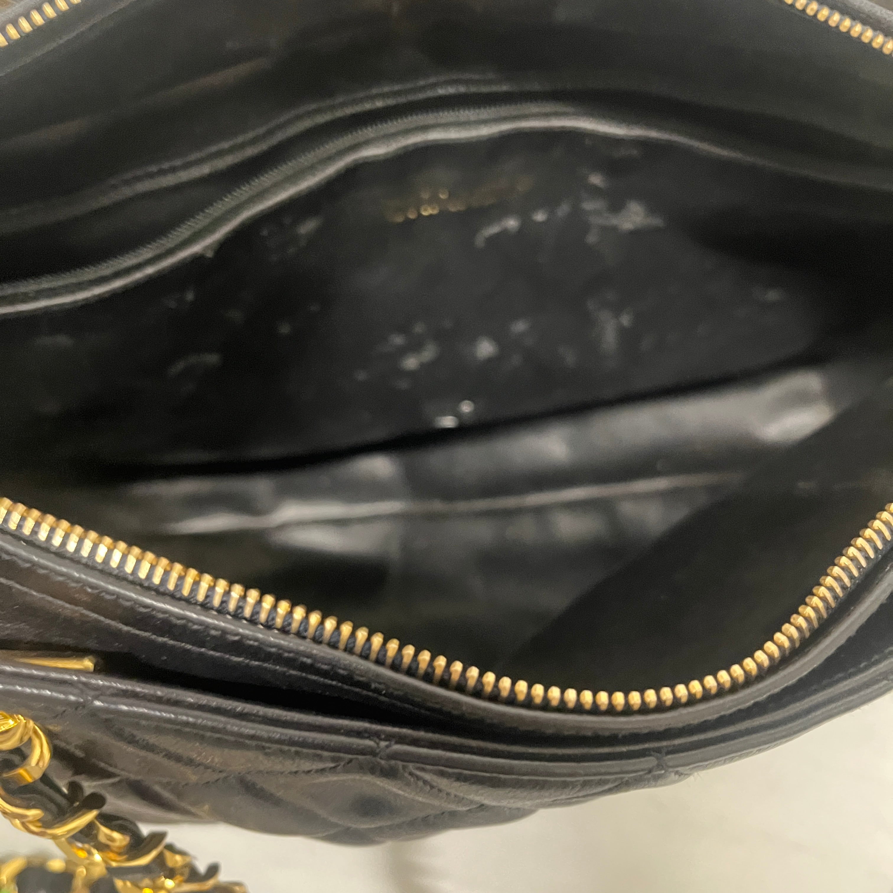 CHANEL/Hand Bag/Leather/BLK/Quilted leather tote view 5