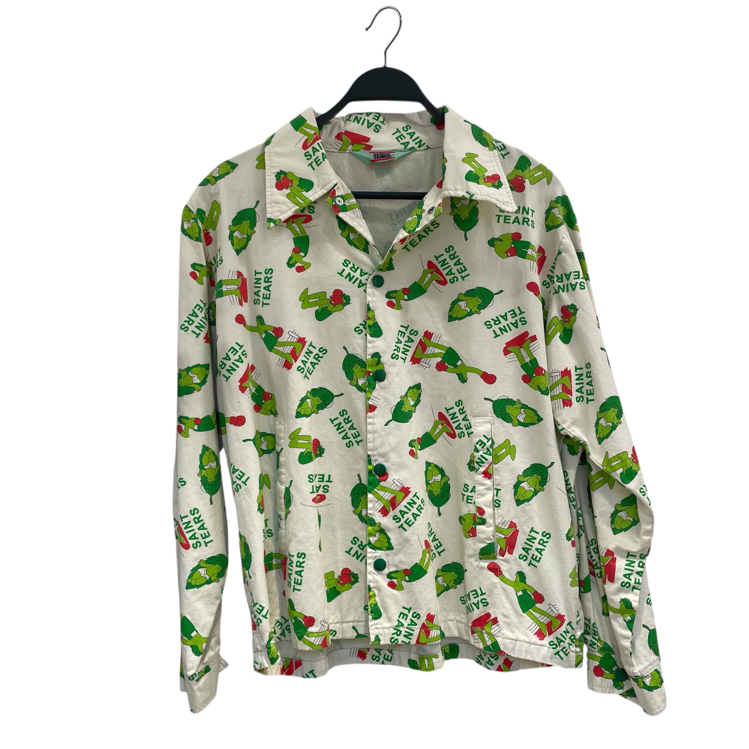 SAINT TEARS/Jacket/S/Cotton/WHT/All Over Print/pattern print shirt jckt view 1