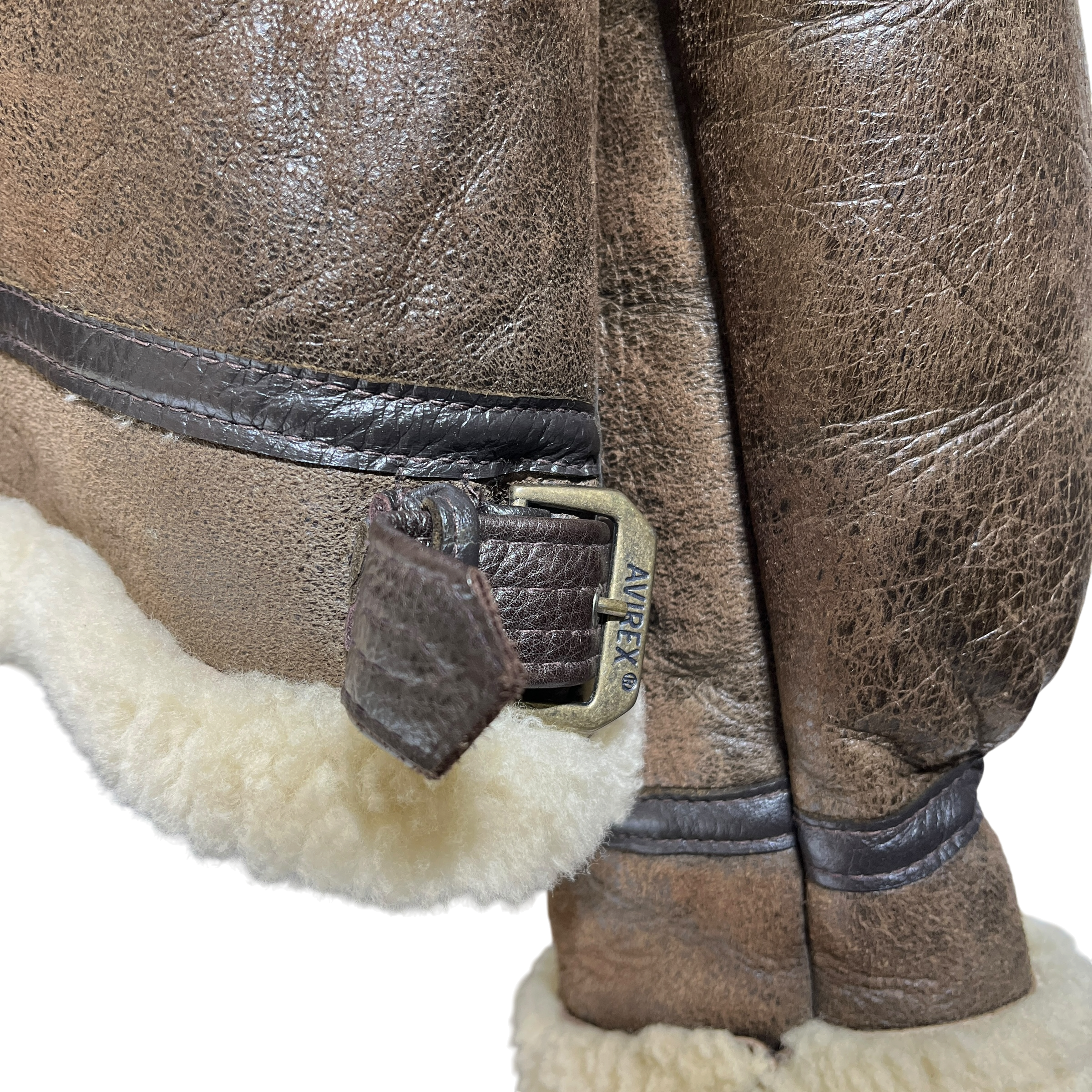 AVIREX/Leather Jkt/46/Sheepskin/BRW/sheepskin jacket view 5