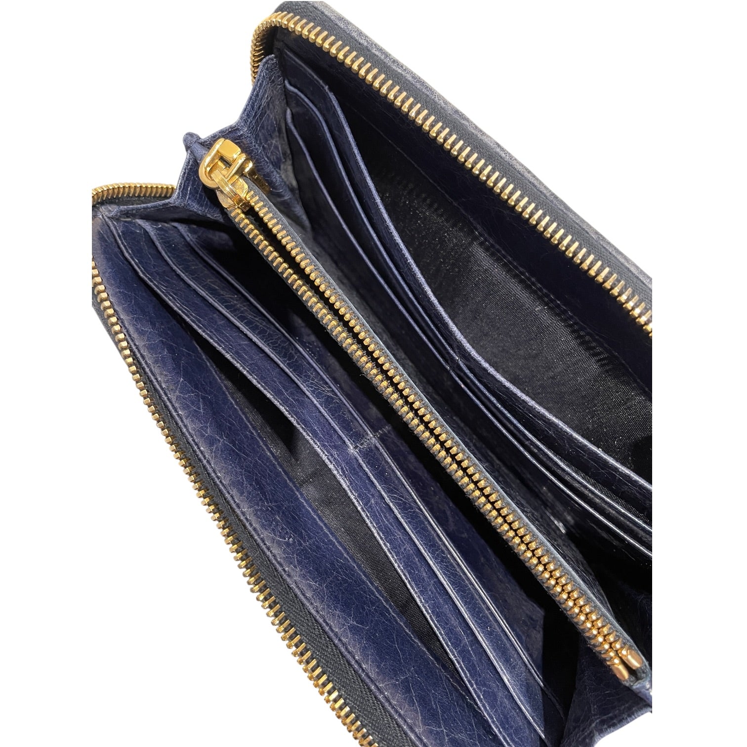 MIU MIU/Long Wallet/Leather/IDG/L's/PELLE BLU MATELASSE view 4