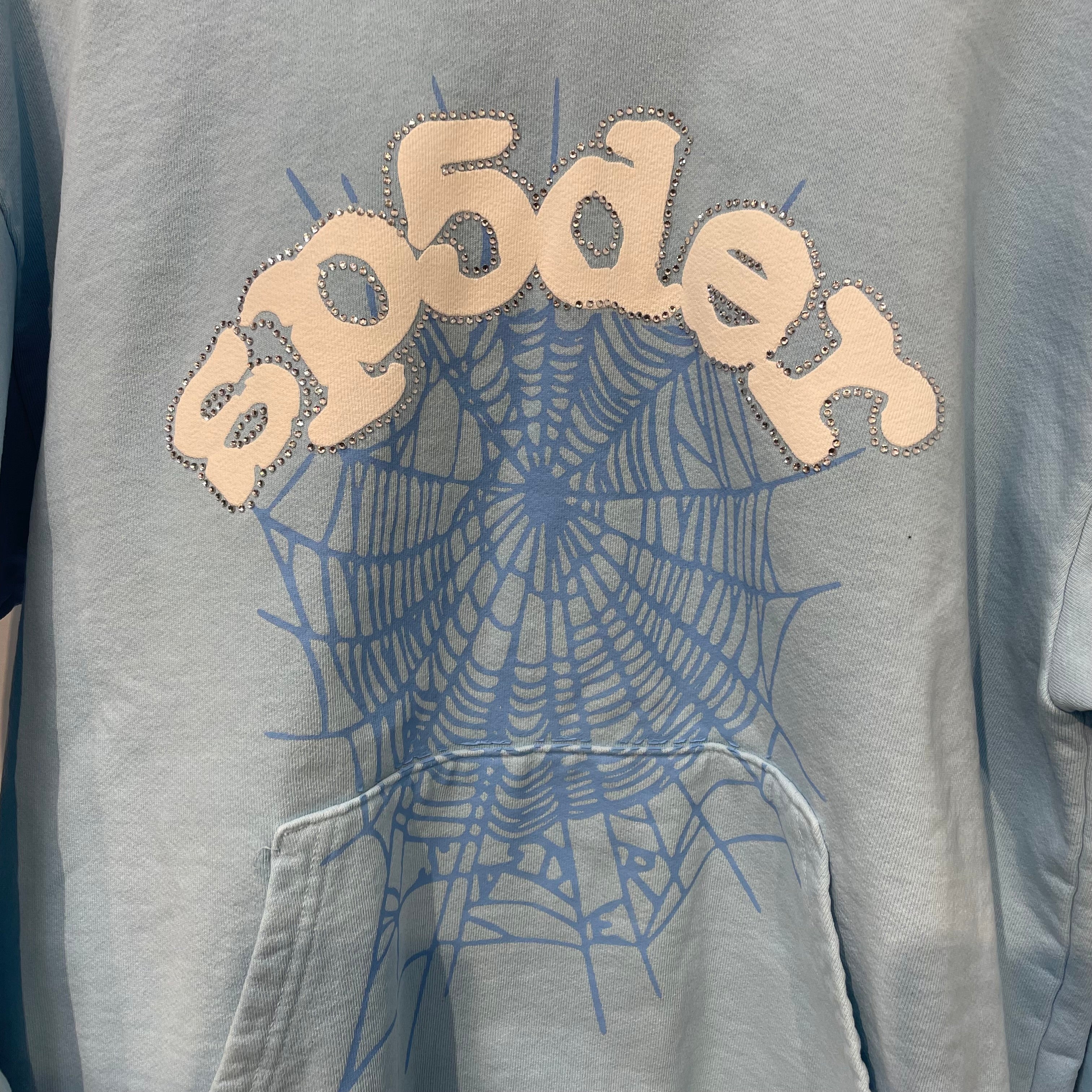 Sp5der/Hoodie/XL/Graphic/Cotton/BLU/BLUE SKY WEB view 3