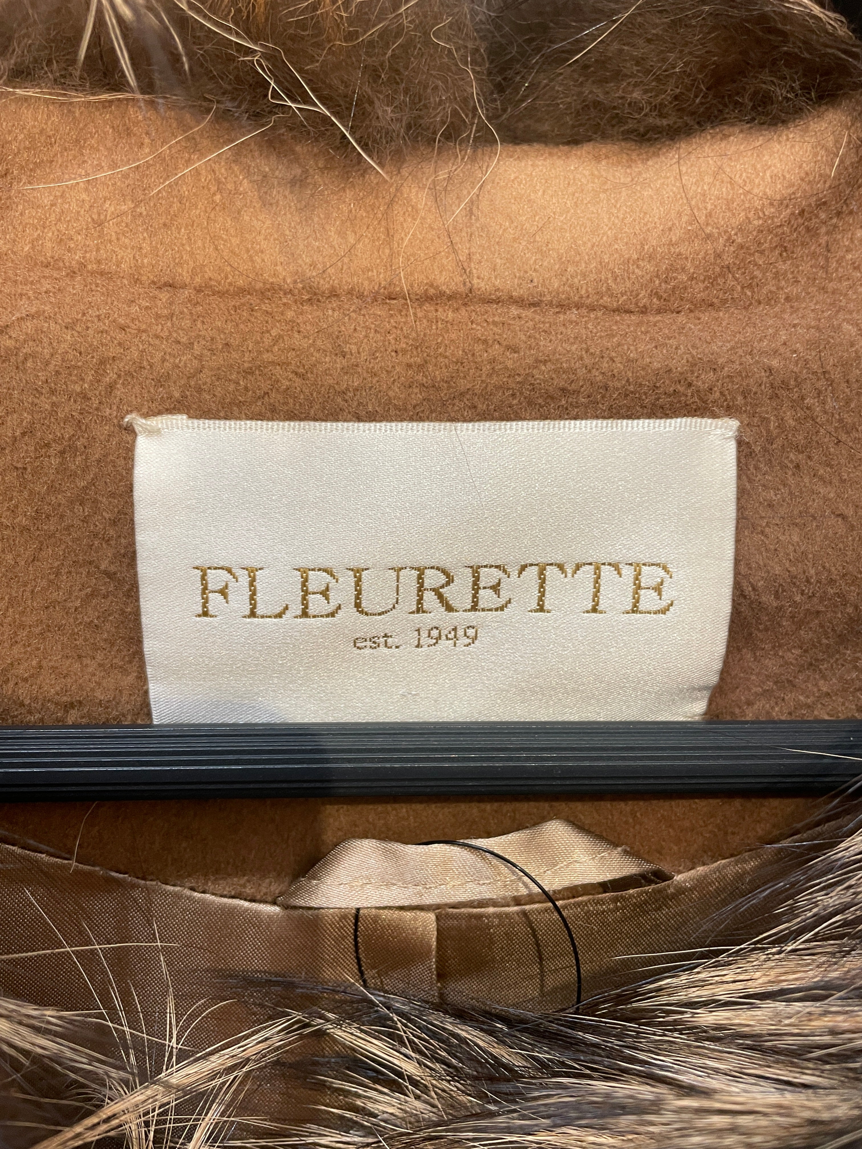 FLEURETTE/Coat/S/Wool/CML/Fox Fur Trim view 3