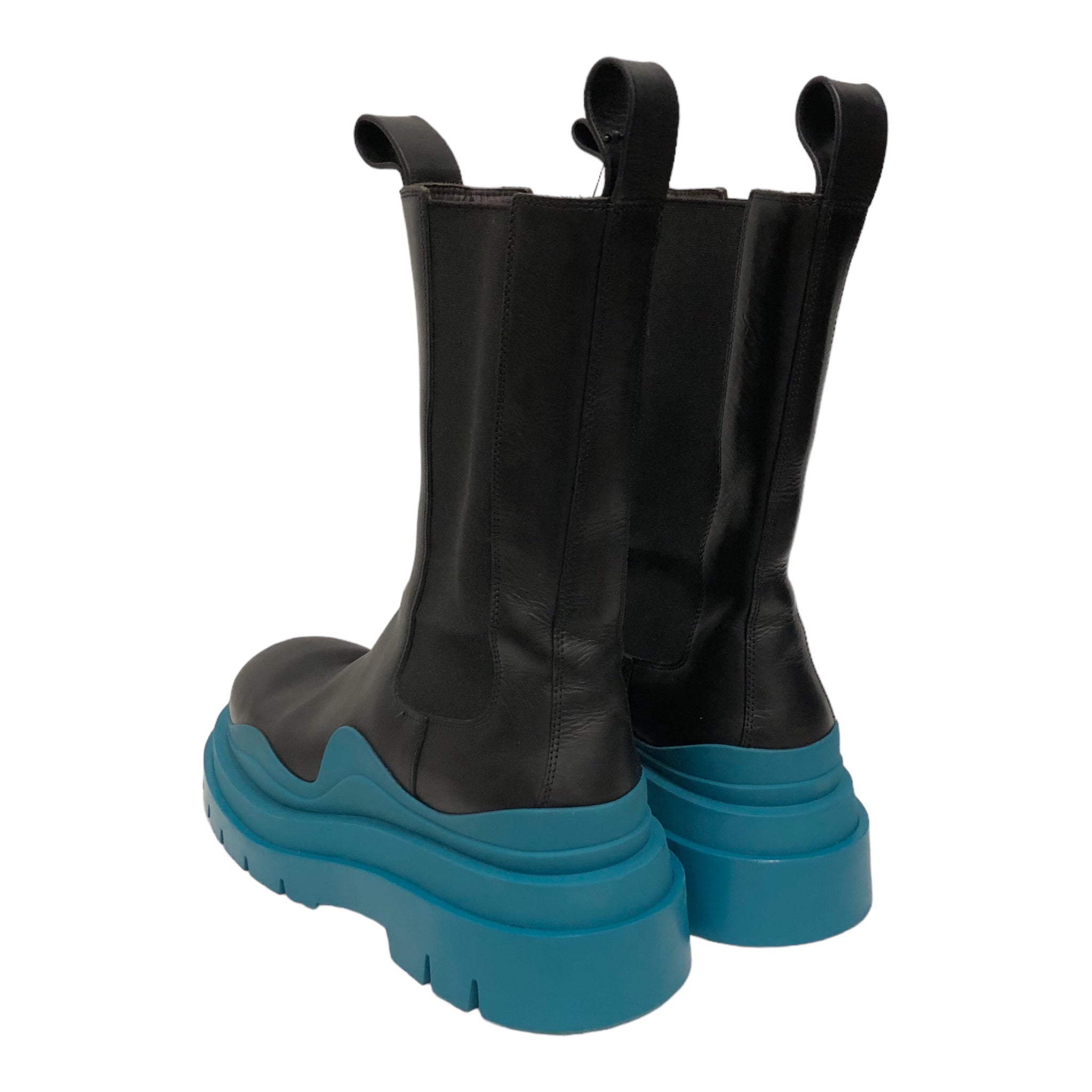 BOTTEGA VENETA/Boots/EU 37.5/Leather/BLK/Blue Sole Boots view 2