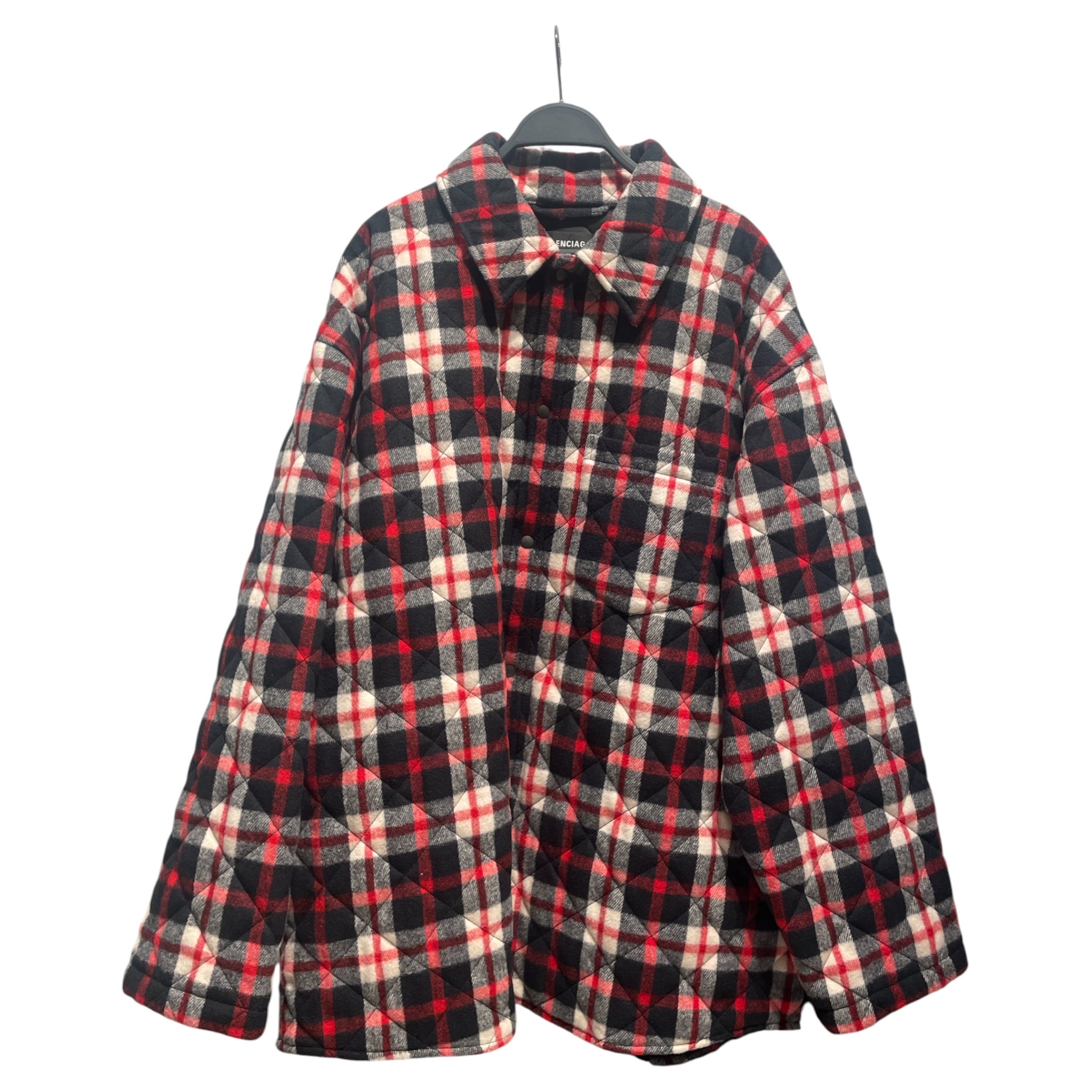 BALENCIAGA/Flannel Shirt/46/Cotton/RED/Plaid/PADDED FLANNEL view 1
