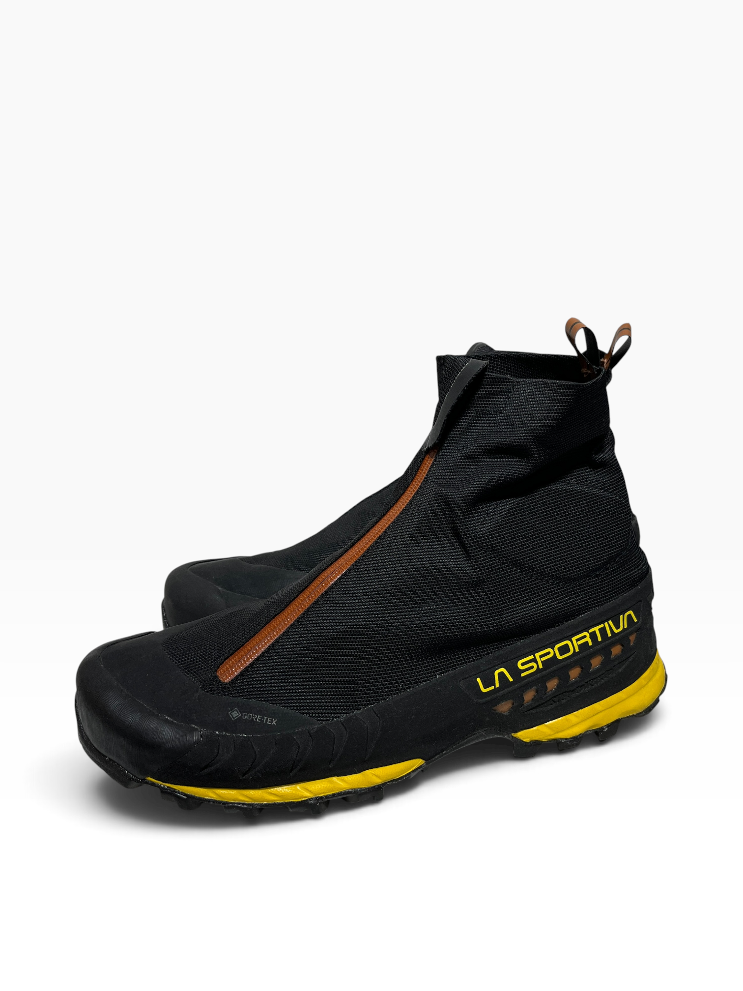 LA SPORTIVA/Trekking Boots/US 11.5/Polyester/BLK/YELLOW & ORANGE view 1