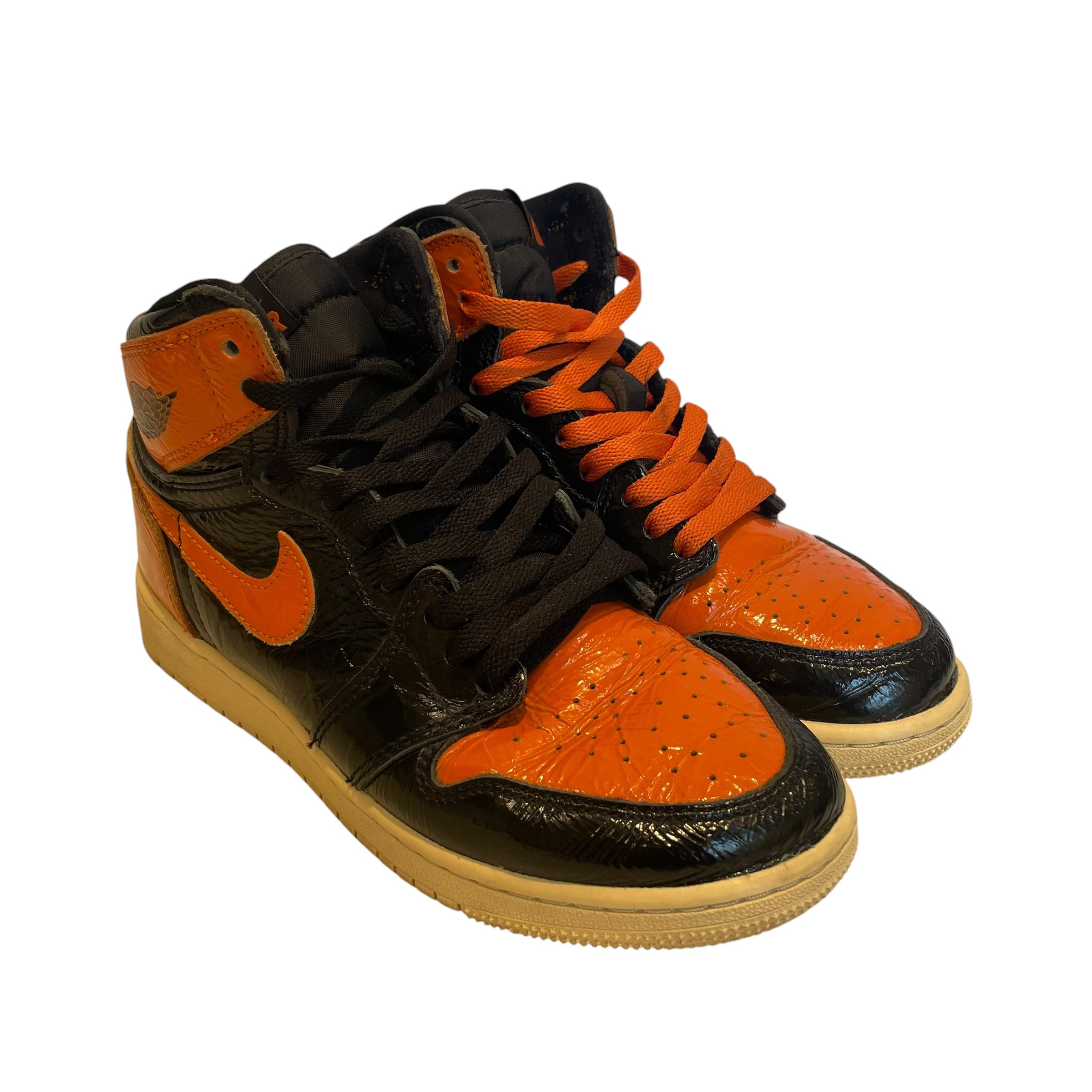 NIKE/Hi-Sneakers/US 7/ORN/jordan retro orange and black view 1