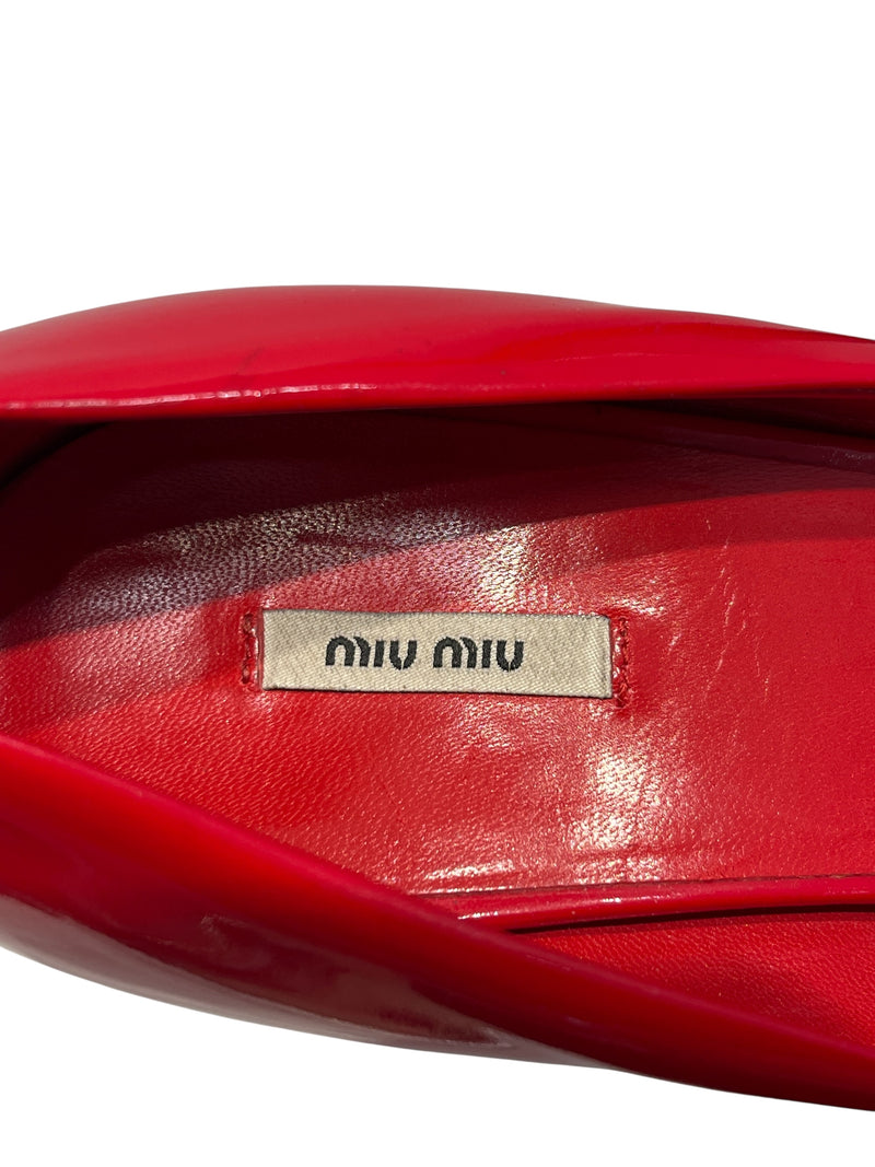 MIU MIU/Heels/US 6.5/Leather/RED/RED MIU MIU HEELS