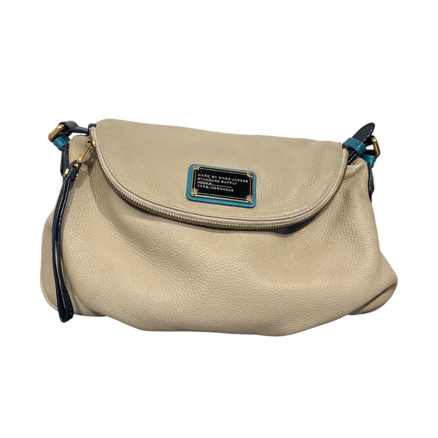 MARC BY MARC JACOBS/Cross Body Bag/Leather/BEG/TOP FLAP CROSSBODY BLUE TAG view 1