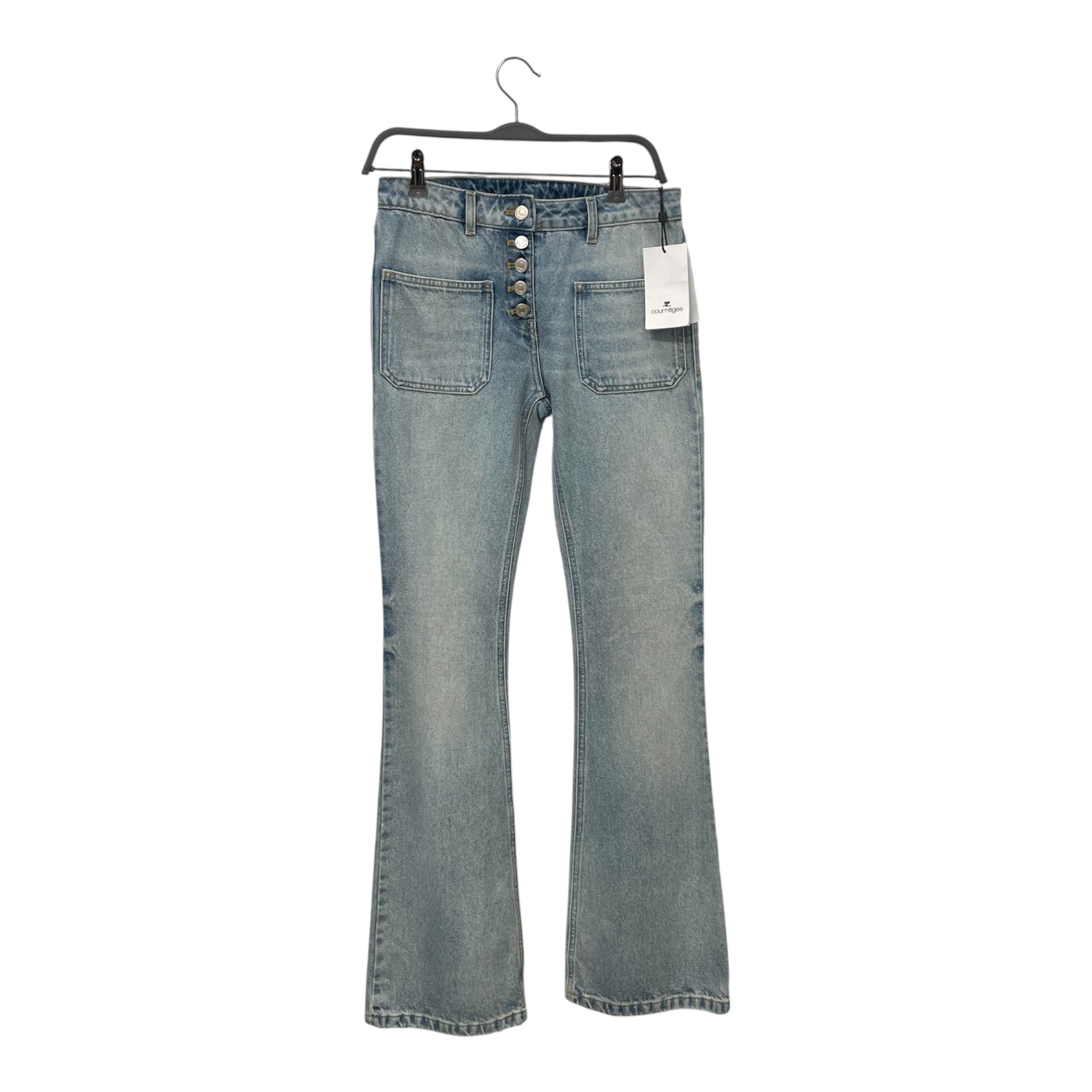 COURREGES/Wide Leg Pants/26/Denim/BLU/SUPER FLARE BUTTON FLY view 1