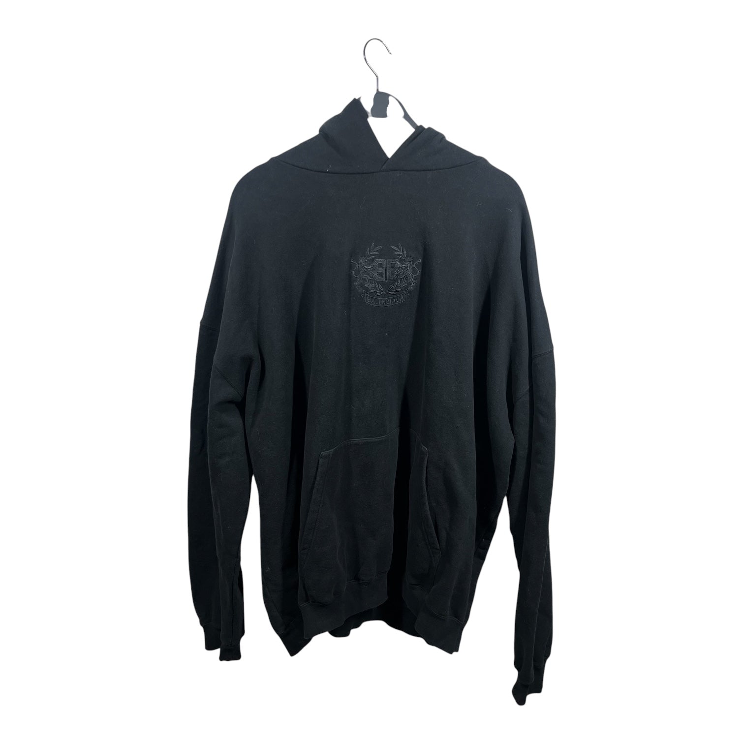 BALENCIAGA/Hoodie/M/Cotton/BLK/Double Lion BB Embroidered view 1