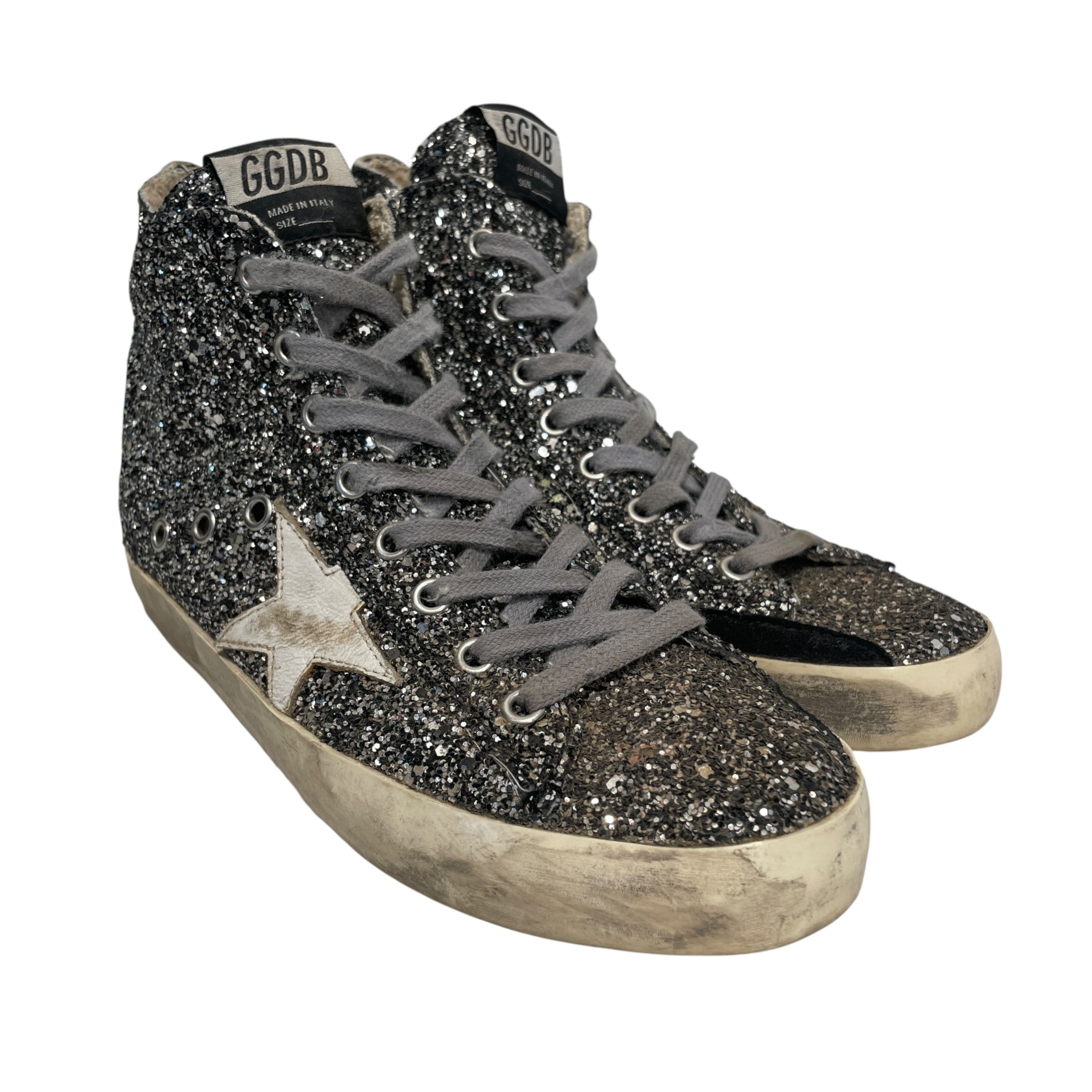 GOLDEN GOOSE/Hi-Sneakers/EU 37/Iridescent/Leather/SLV/Glitter High-Top Francy view 1