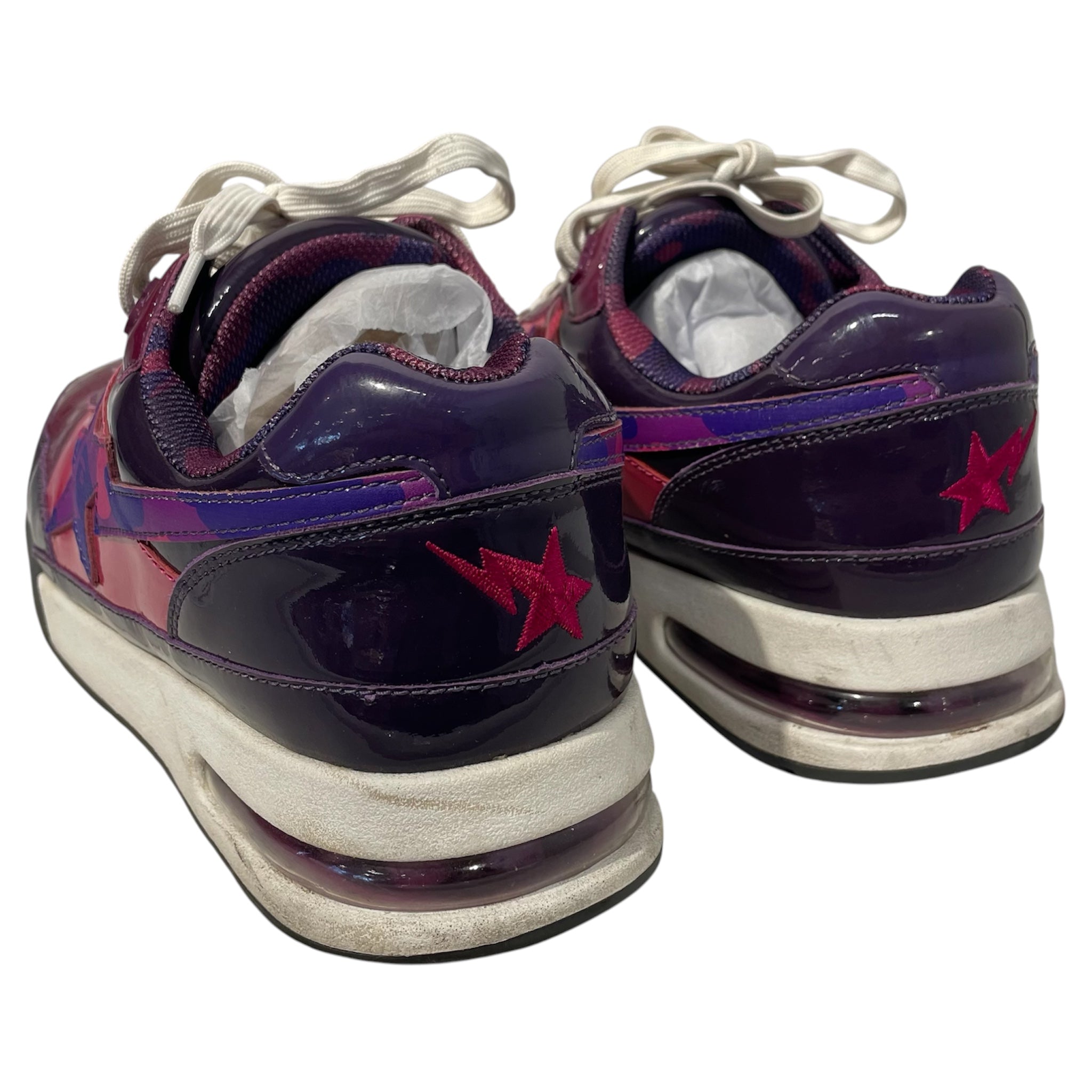 A BATHING APE/Low-Sneakers/US 11/Camouflage/Acrylic/PPL/ROADSTA patent purple view 2