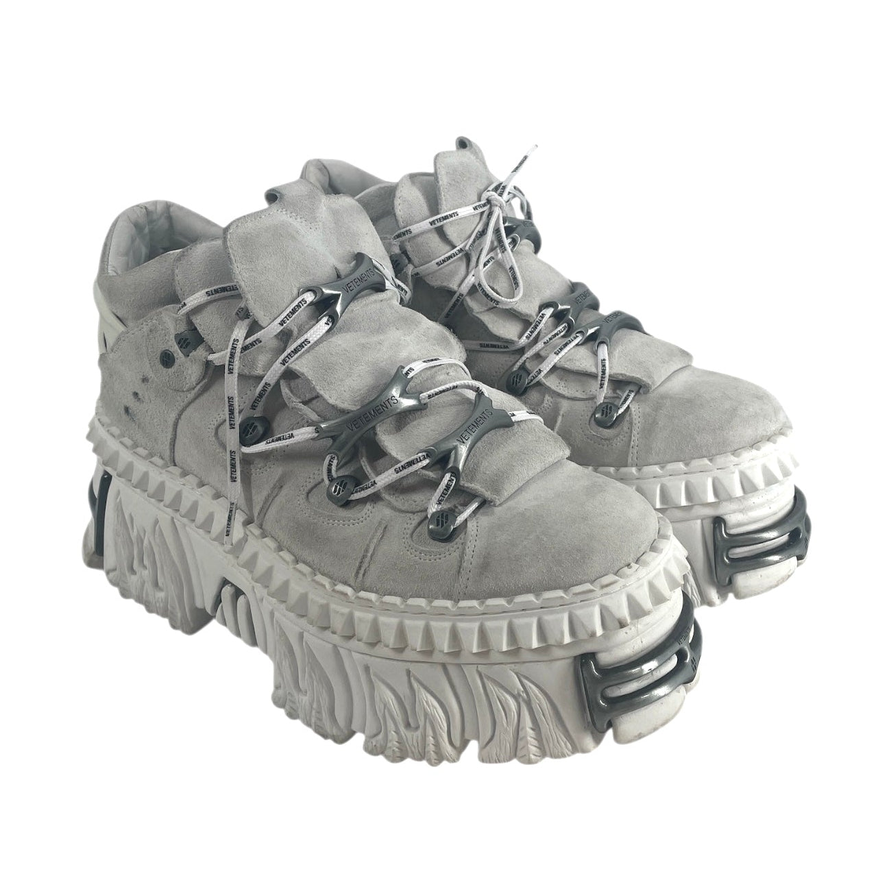 VETEMENTS/Hi-Sneakers/US 11/Suede/WHT/NEW ROCKS WHITE SUEDE view 1