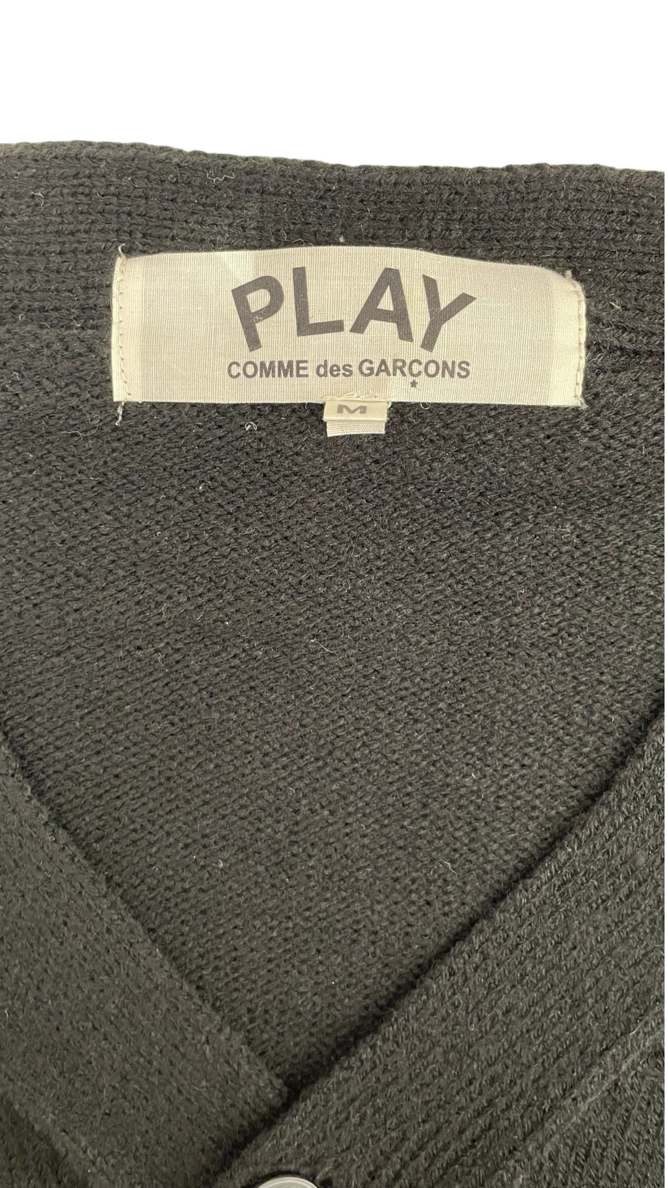 PLAY COMME des GARCONS/Cardigan/M/Cotton/BLK/heart cardigan view 4