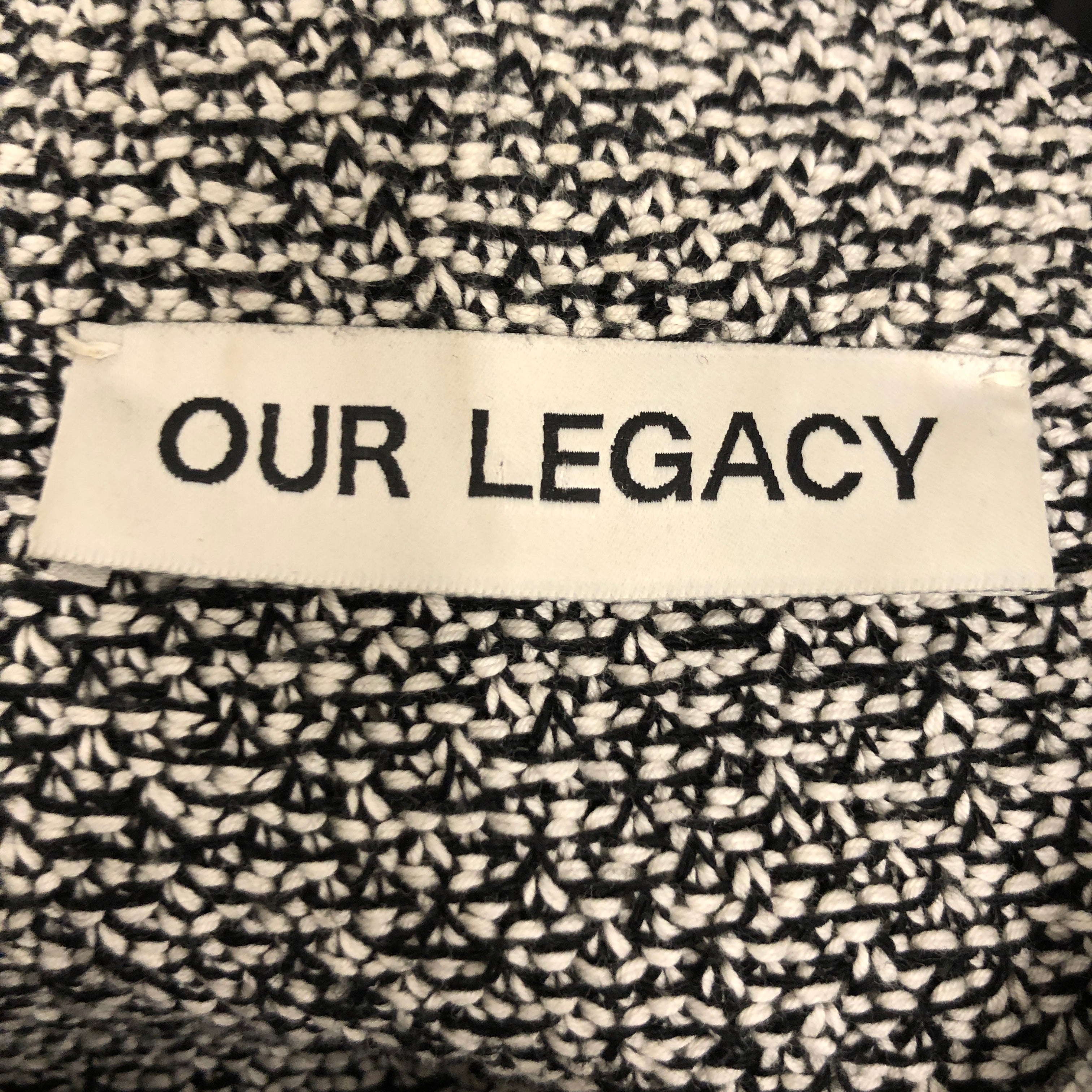 OUR LEGACY/LS Shirt/50/Cotton/WHT/RETREAT SHIRT / B&W KNIT view 3