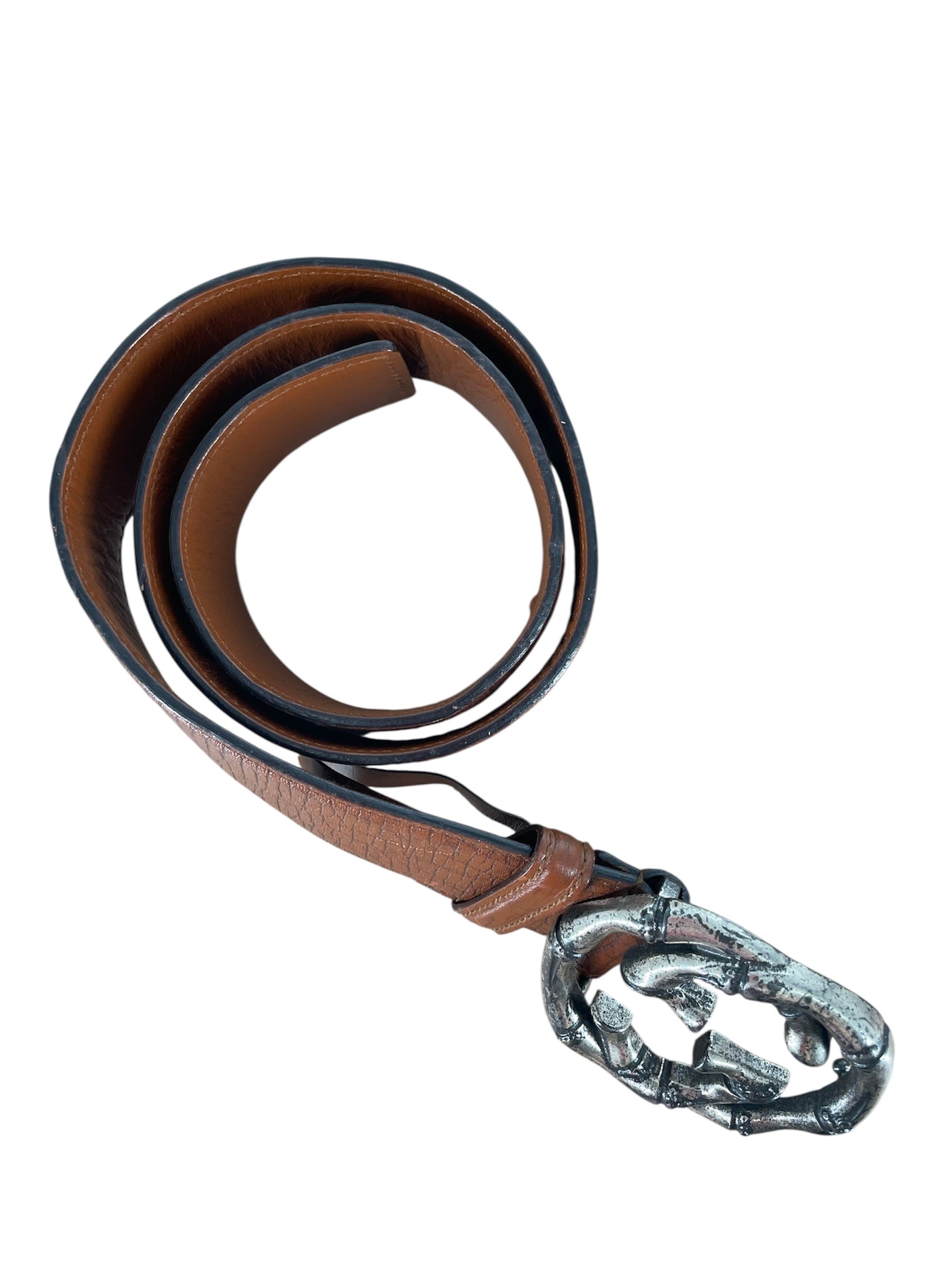 GUCCI/Belt/OS/Leather/BRW/BAMBOO BUCKLE view 4
